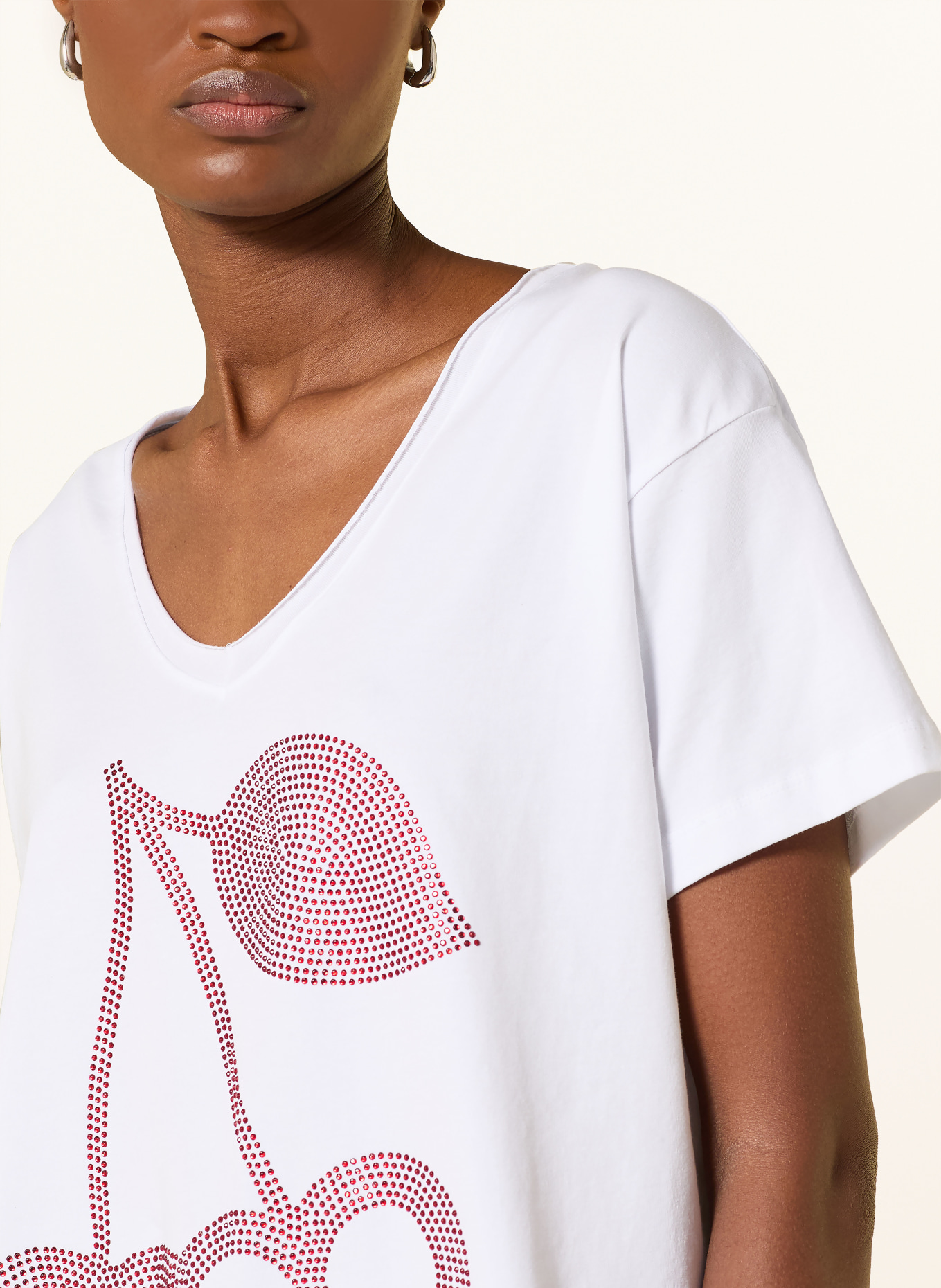 miss goodlife Koszulka z kamieniami ozdobnymi: BIAŁY