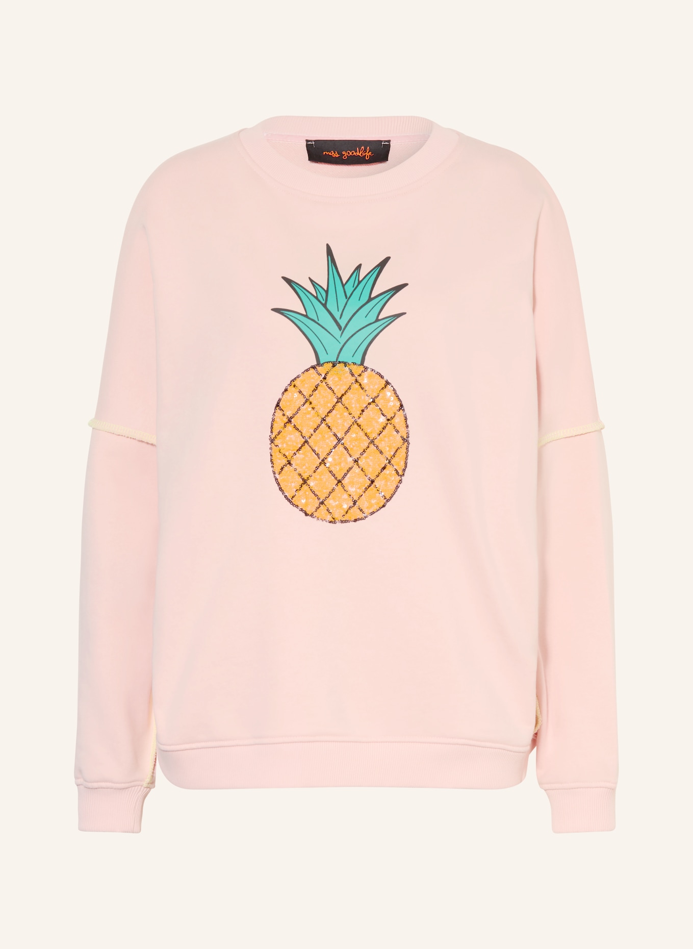 miss goodlife Oversized sweatshirt with sequins: ROSE