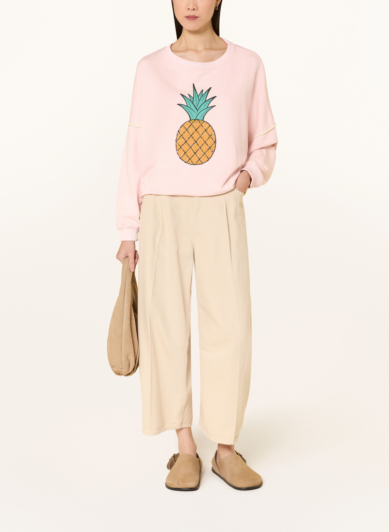 miss goodlife Oversized sweatshirt with sequins: ROSE