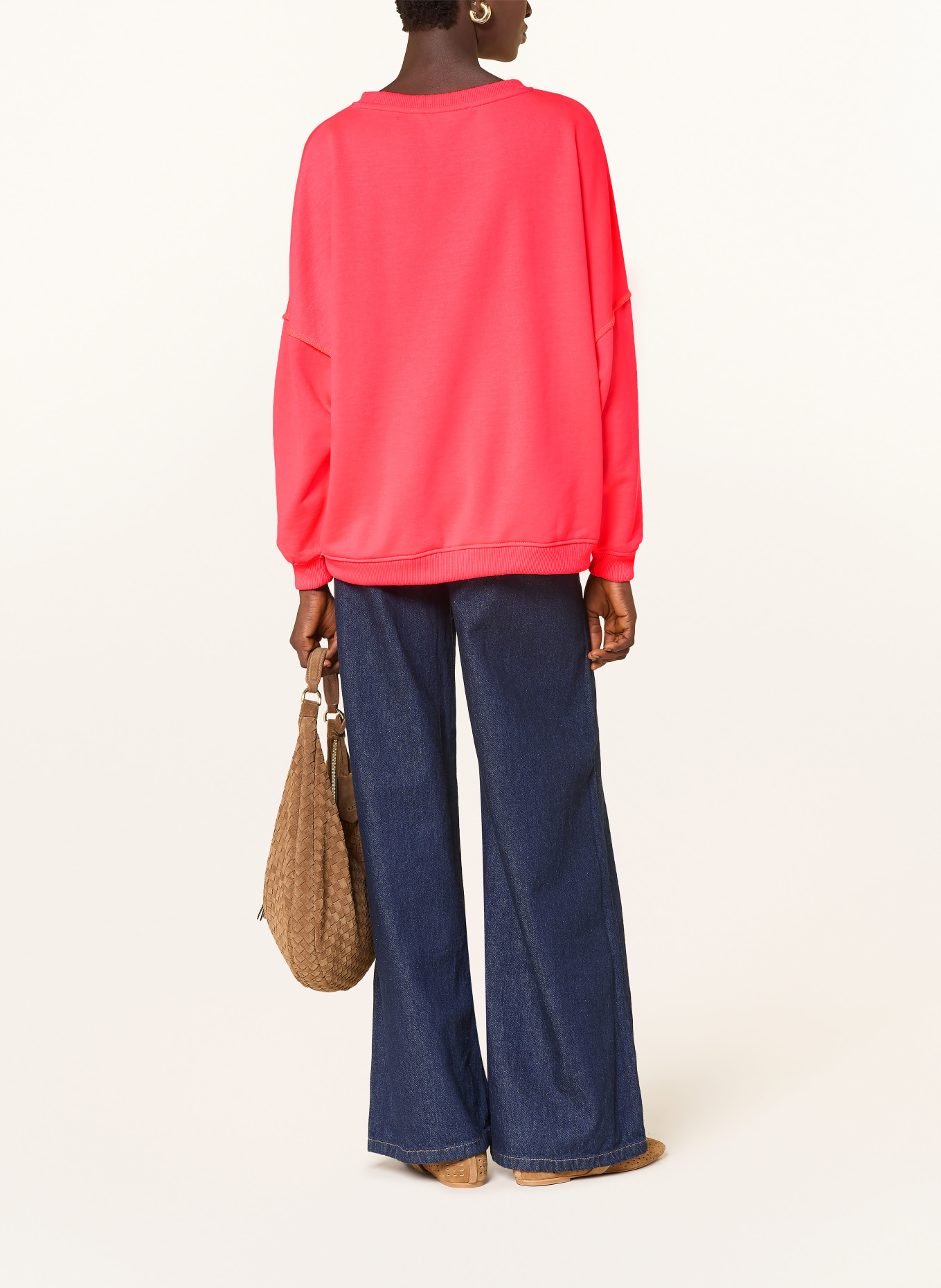 miss goodlife Oversized sweatshirt with sequins: NEON PINK / NEON ORANGE / GREEN