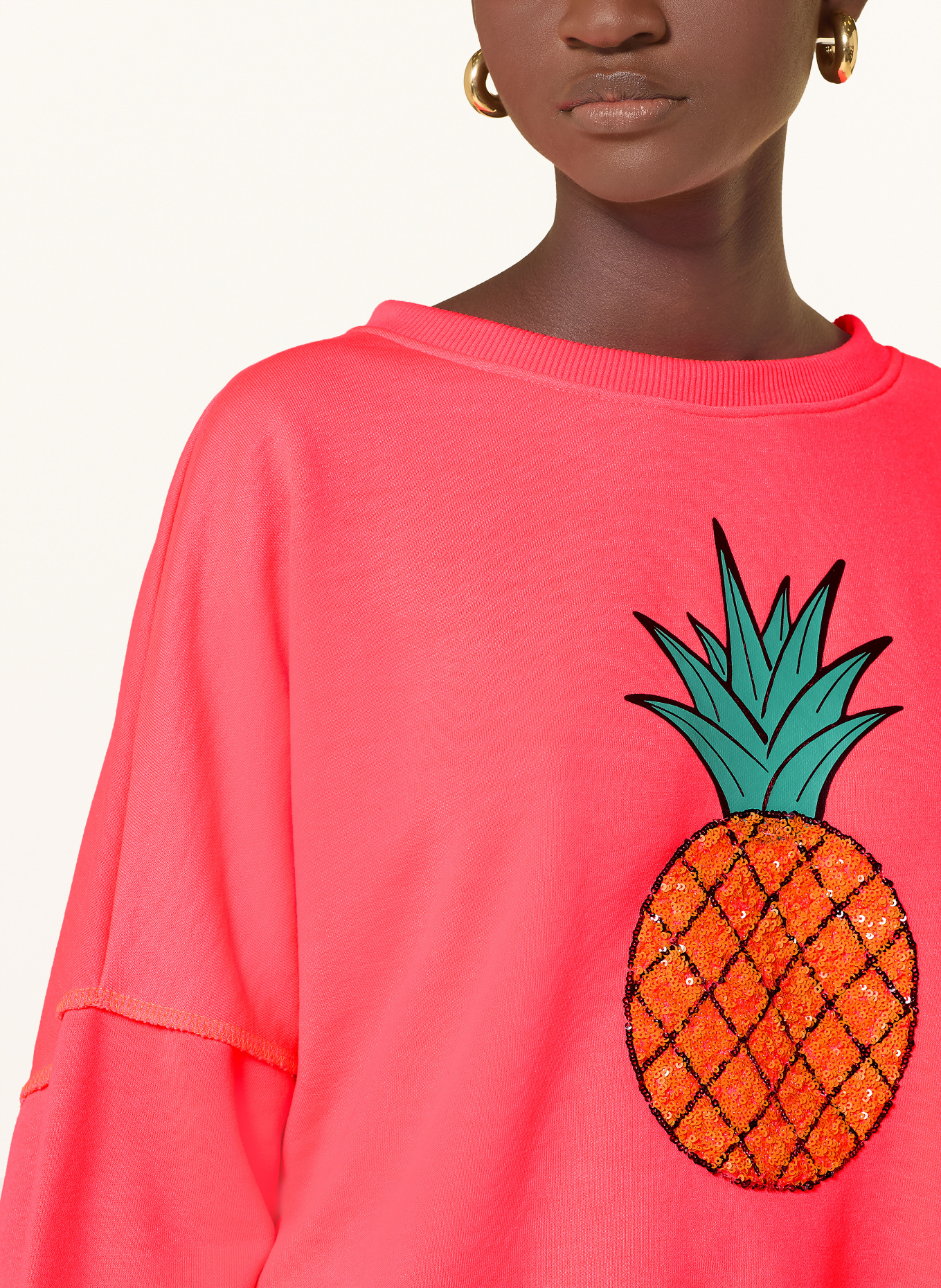 miss goodlife Oversized sweatshirt with sequins: NEON PINK / NEON ORANGE / GREEN