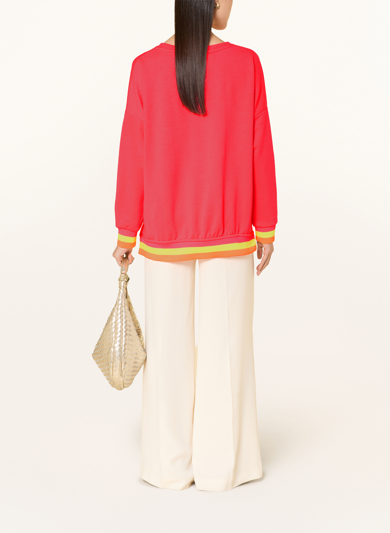 miss goodlife Oversized mikina s flitry: NEONOVĚ RŮŽOVÁ / RŮŽOVÁ