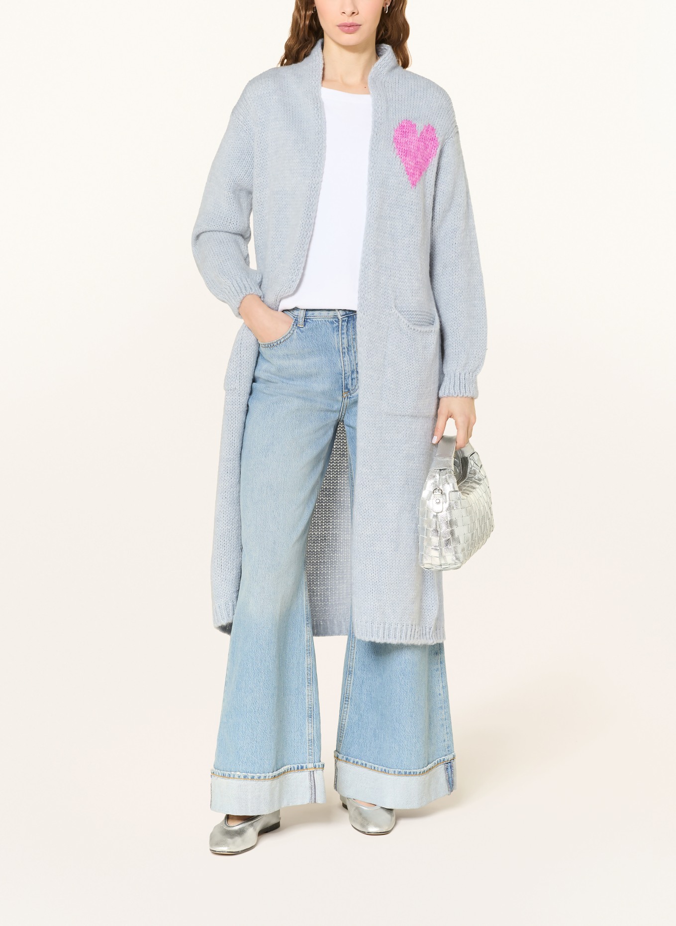 miss goodlife Pletený obal s alpakou: ČERNOŠEDÁ / RŮŽOVÁ / LOSOSOVÁ