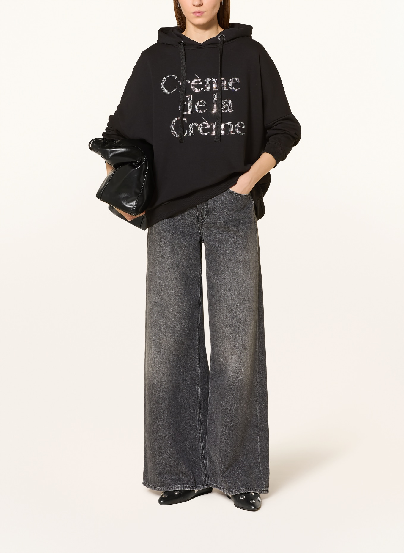 miss goodlife Mikina s ozdobnými kameny: ČERNÁ