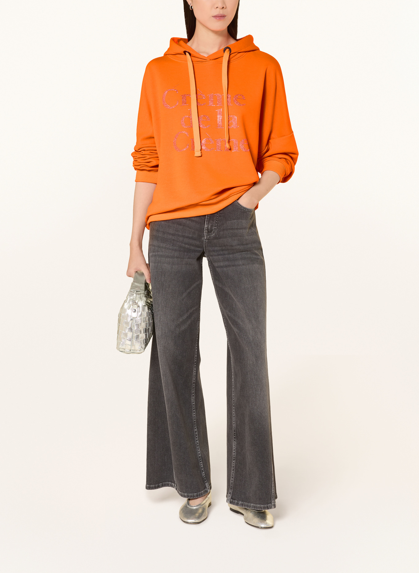 miss goodlife Mikina s ozdobnými kameny: NEONOVĚ ORANŽOVÁ