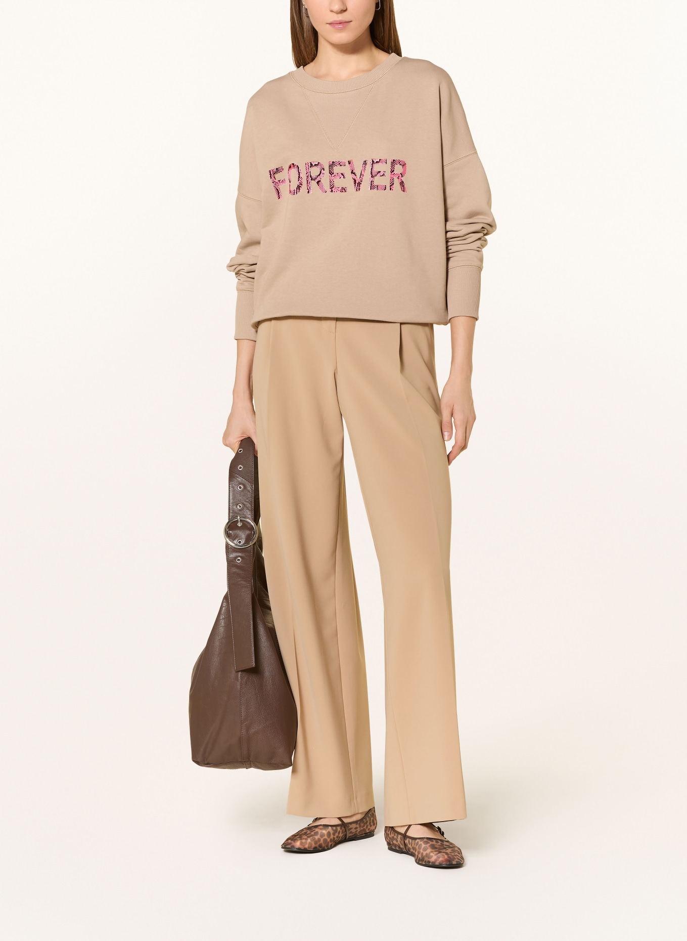 miss goodlife sweatshirt: LIGHT BROWN