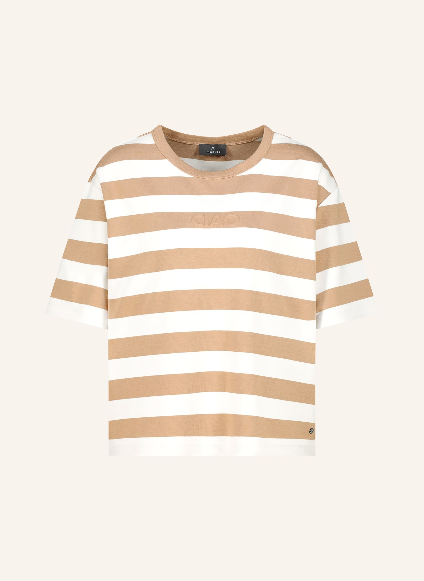 monari T-shirt: COGNAC / WHITE