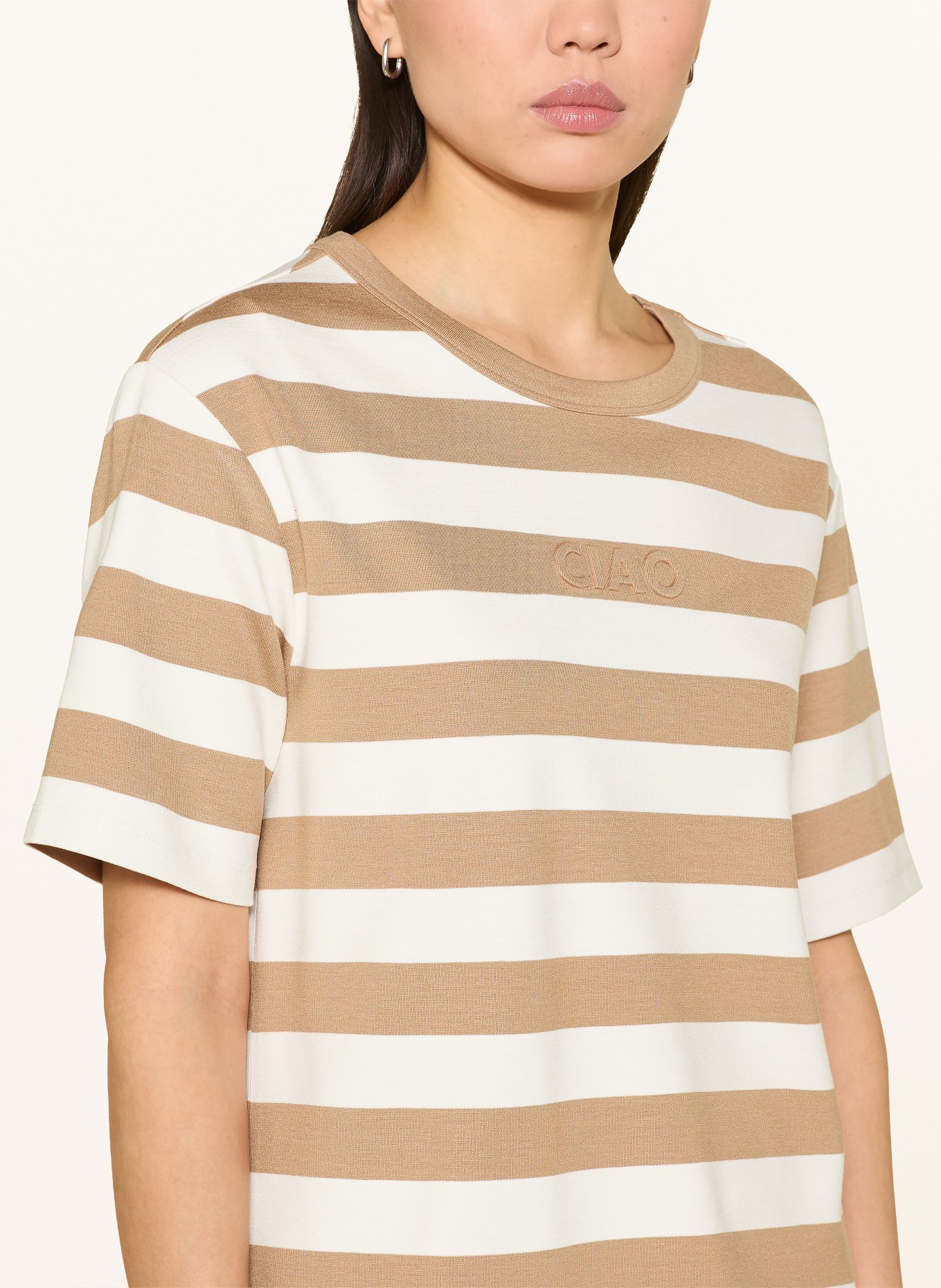 monari T-shirt: COGNAC / WHITE