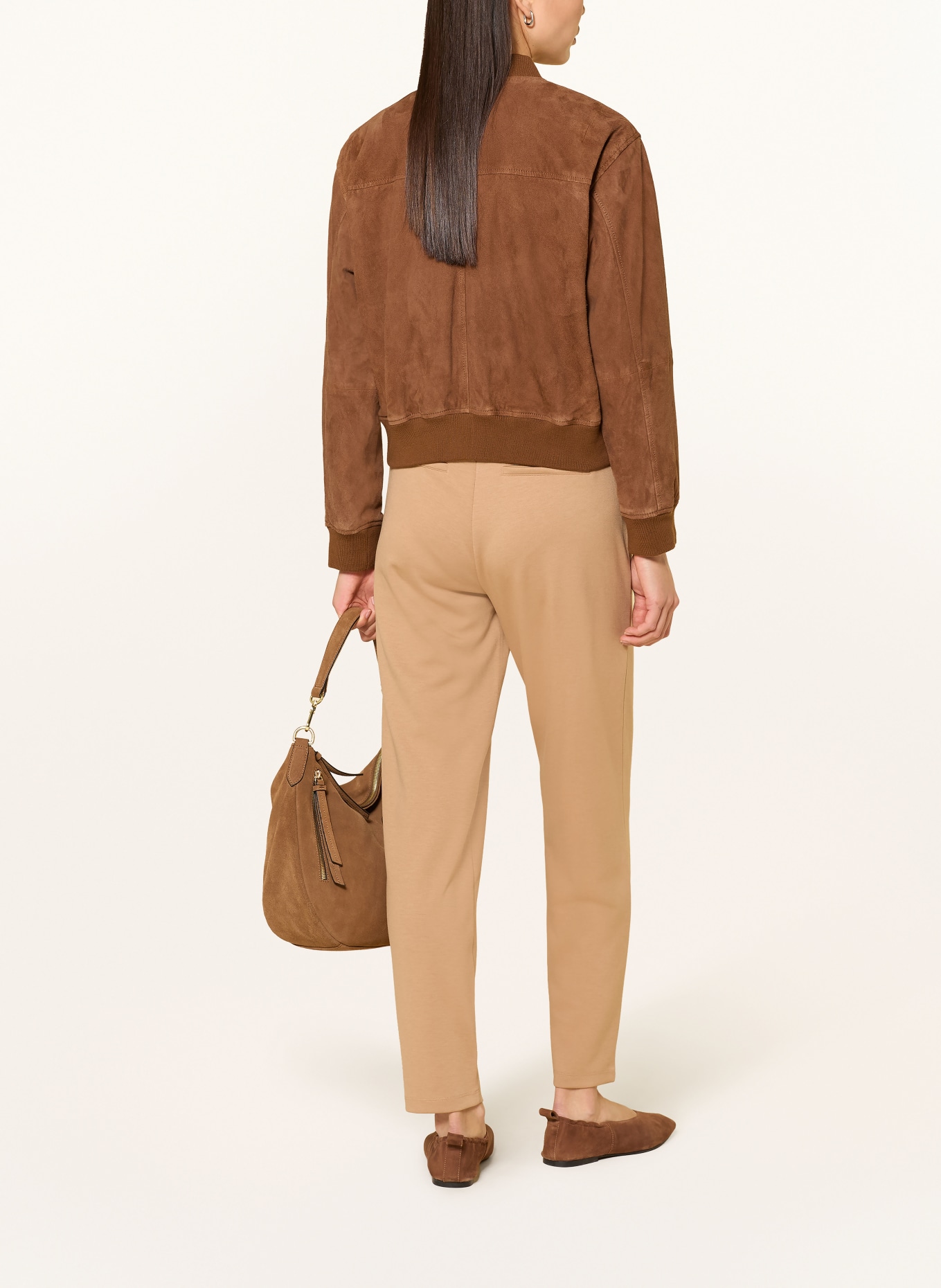 monari Jersey pants in jogging style: CAMEL