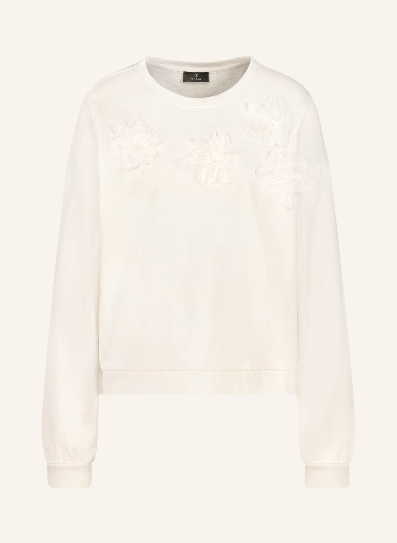 monari Sweatshirt mit Pailletten: CREME