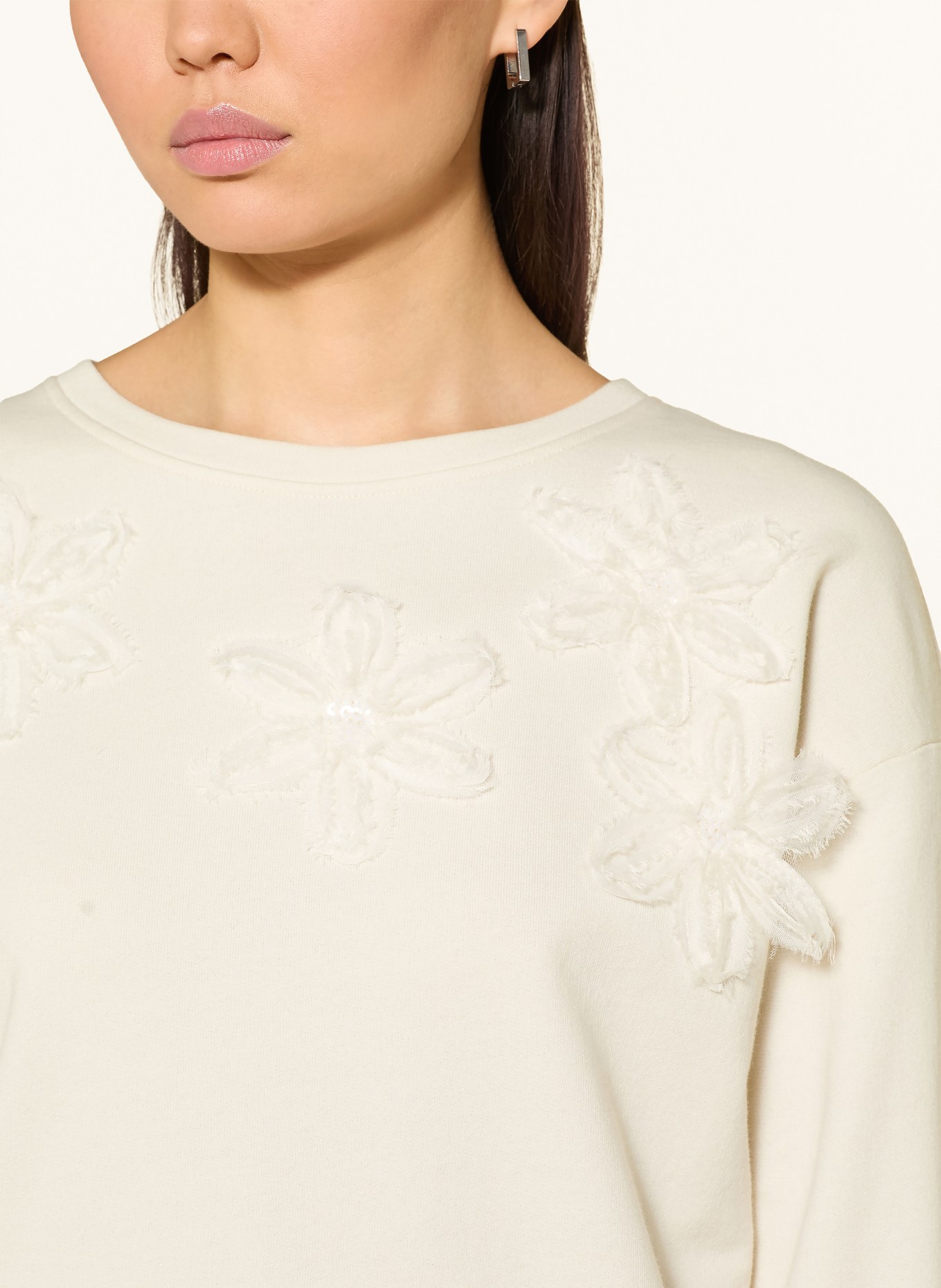 monari Sweatshirt mit Pailletten: CREME