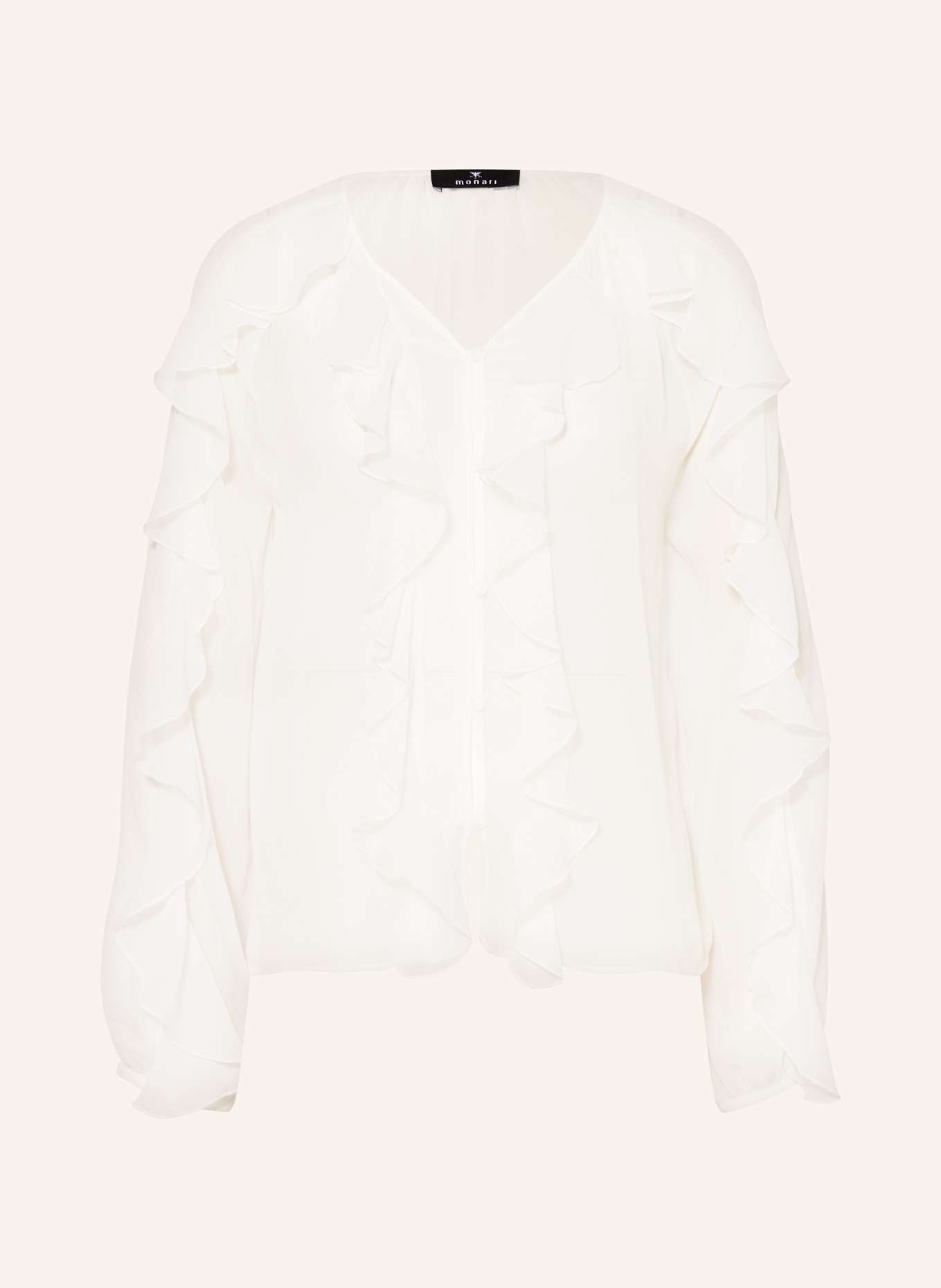 monari Blůza s volány: BÍLÁ