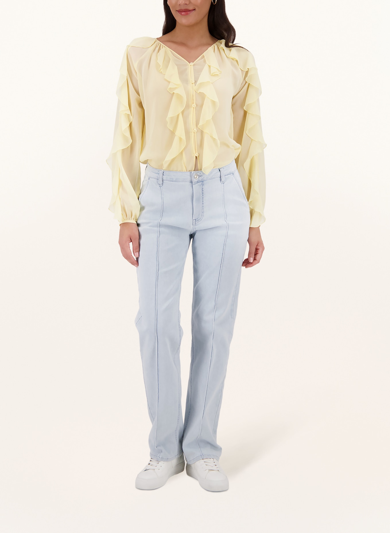 monari Blůza s volány: TMAVĚ ŽLUTÁ