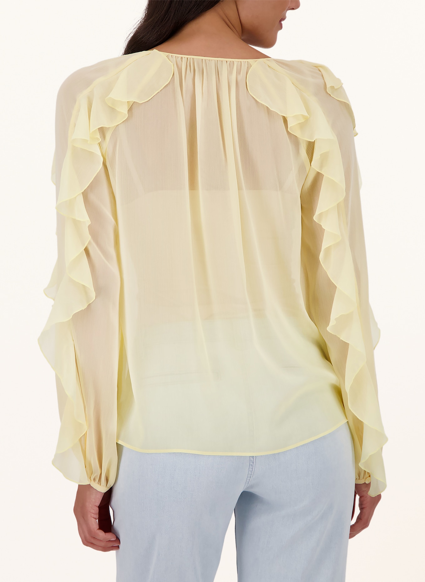 monari Blůza s volány: TMAVĚ ŽLUTÁ