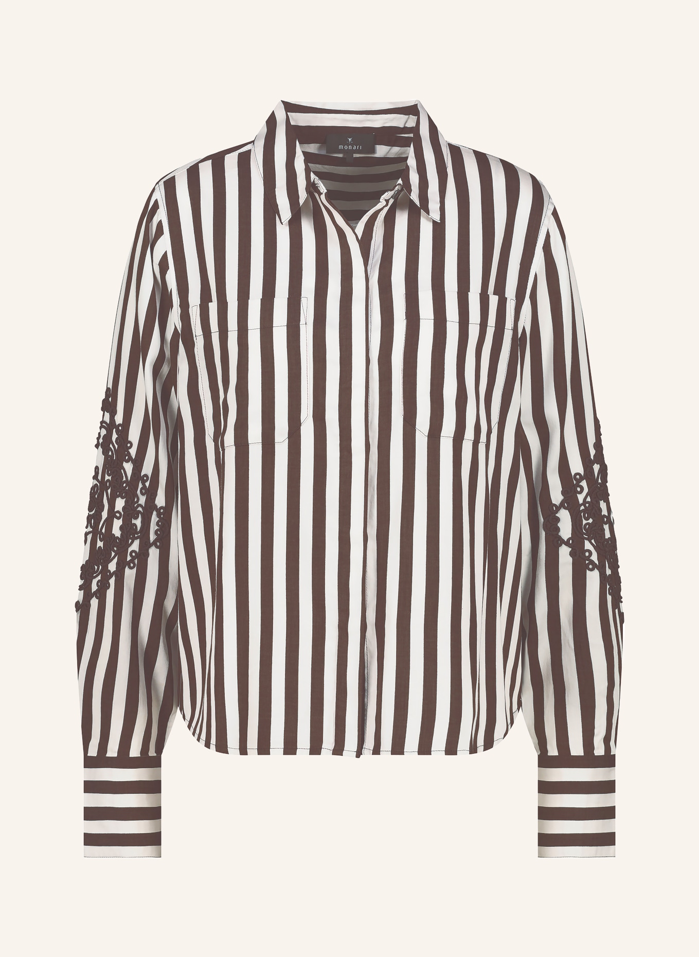 monari Hemdbluse: DUNKELBRAUN / WEISS
