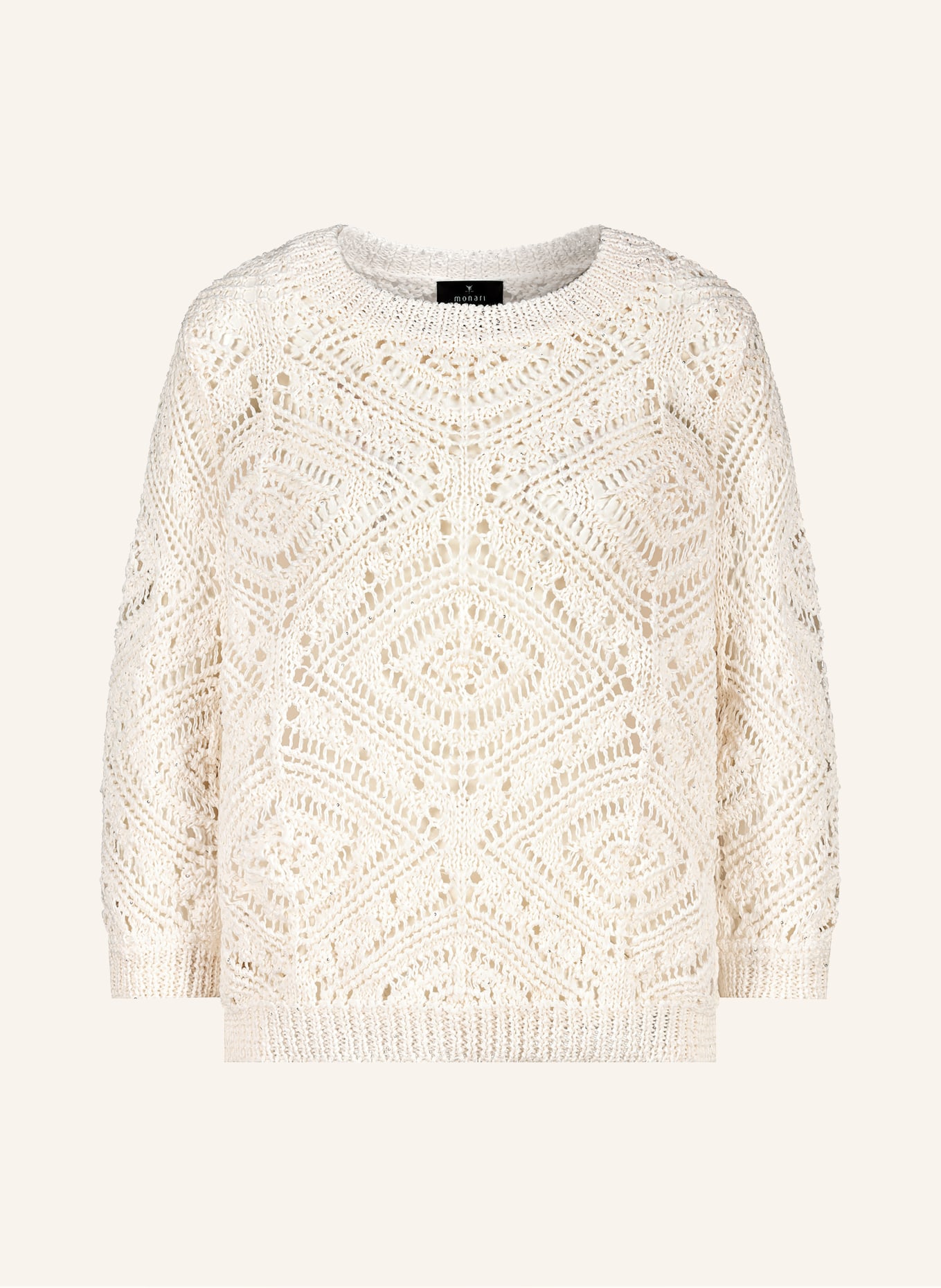 monari Pullover mit Pailletten: BEIGE