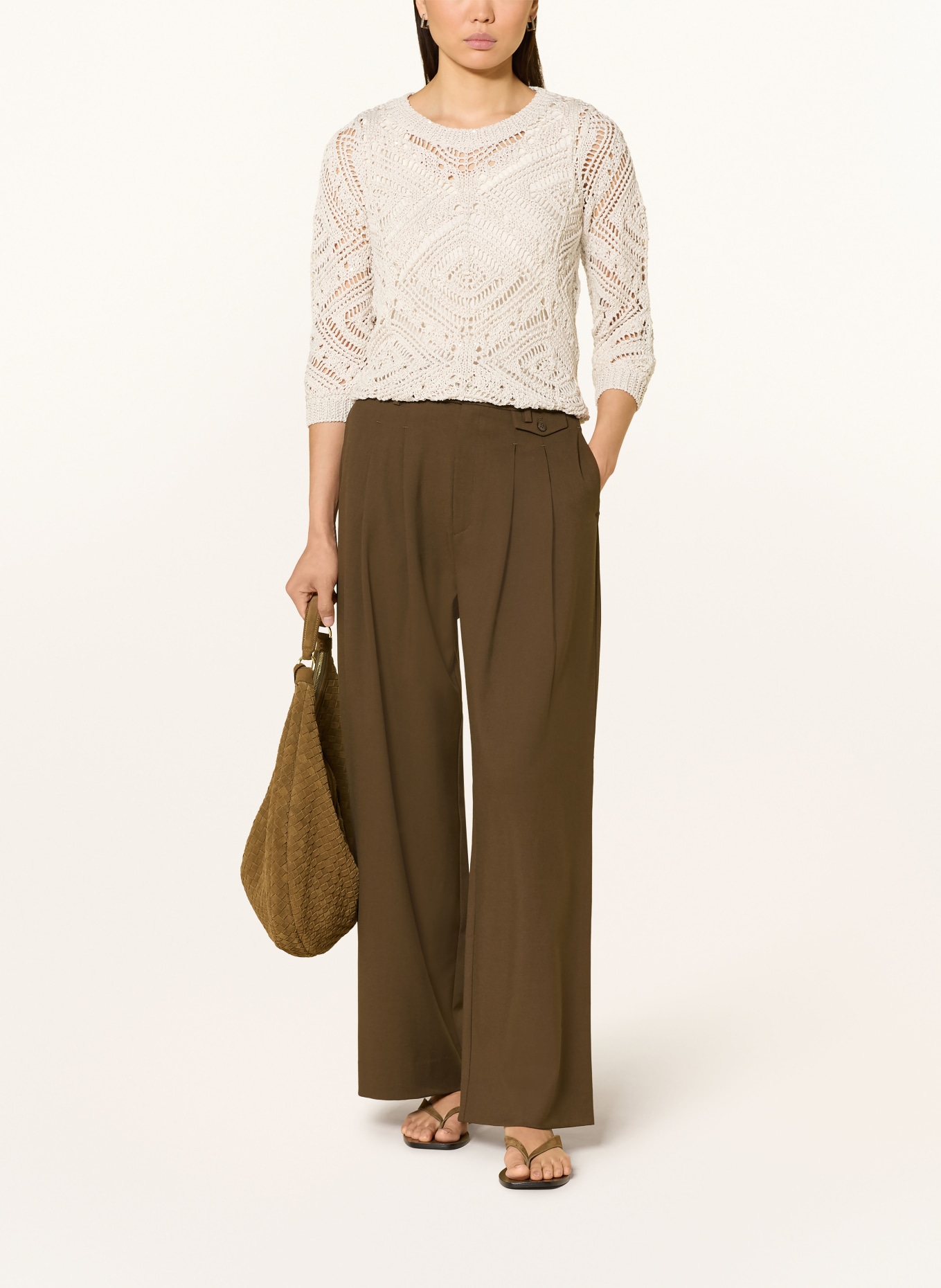 monari Pullover mit Pailletten: BEIGE