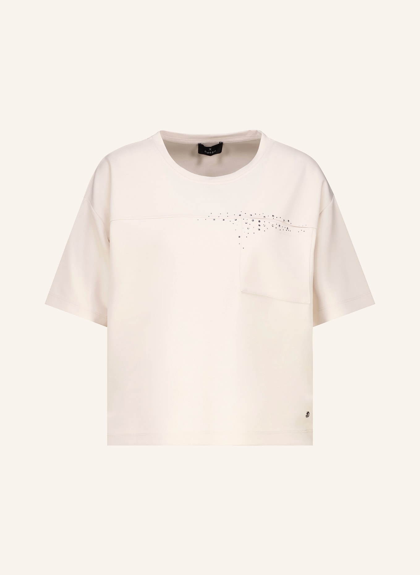 monari T-shirt with gemstones: CREAM