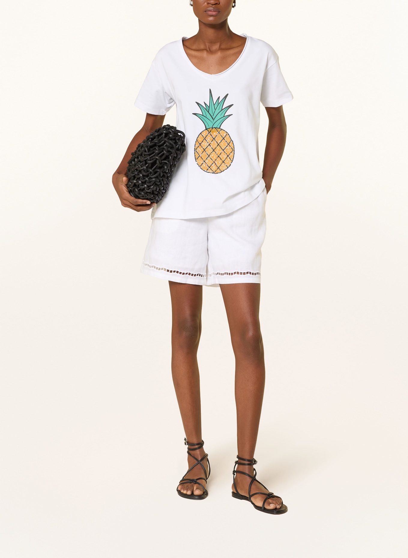 miss goodlife Sequin T-shirt: WHITE