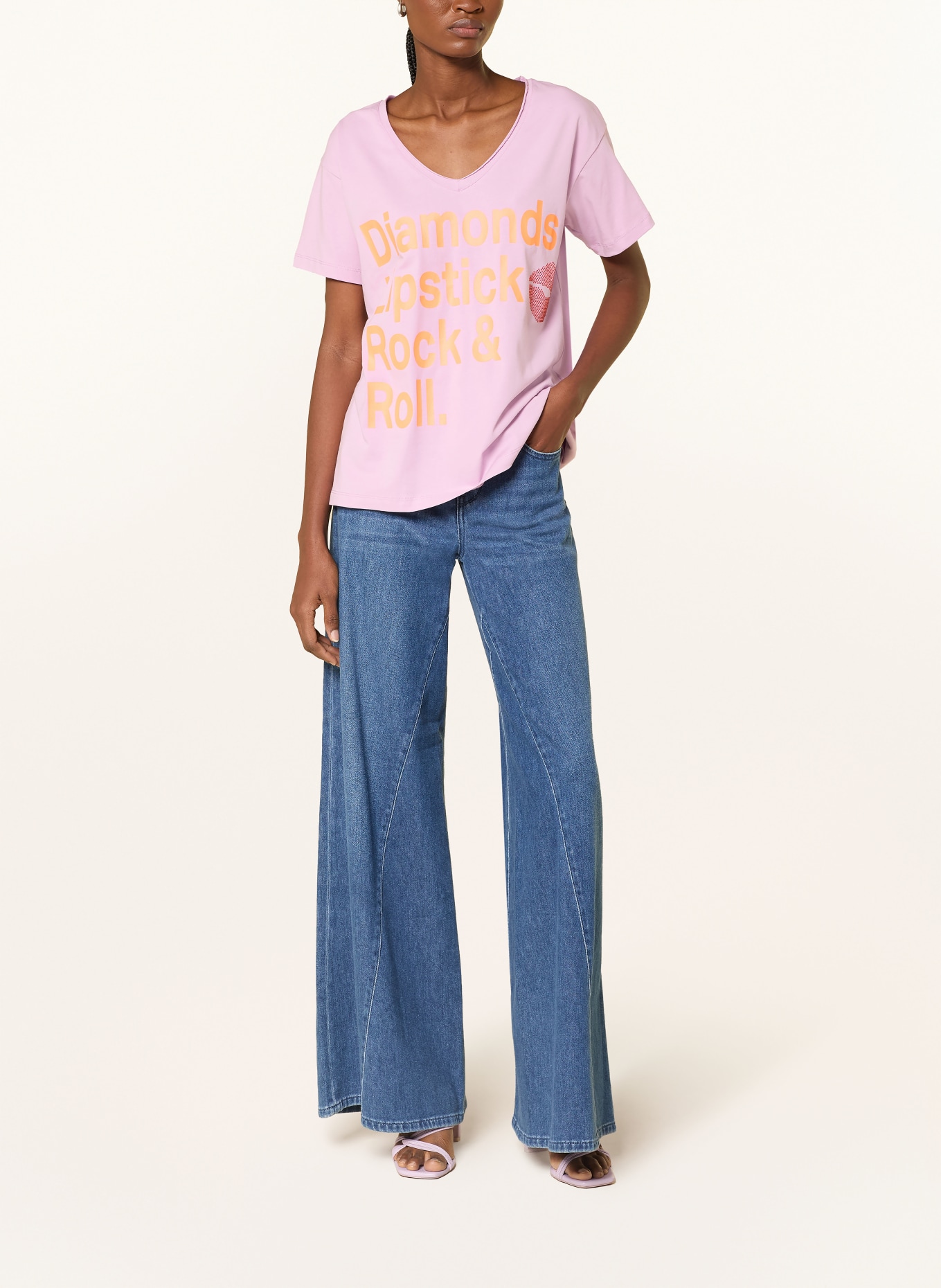 miss goodlife T-shirt with gemstones: PINK