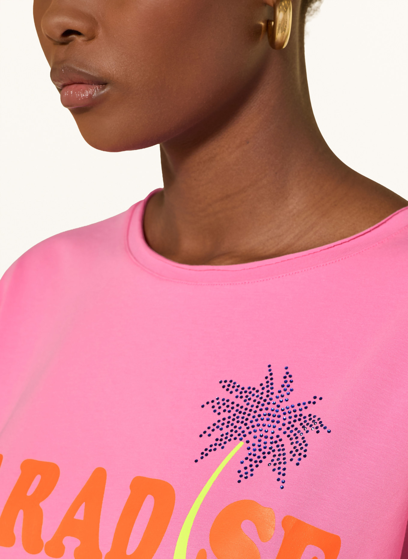miss goodlife T-shirt: ROSE / ORANGE FLUO
