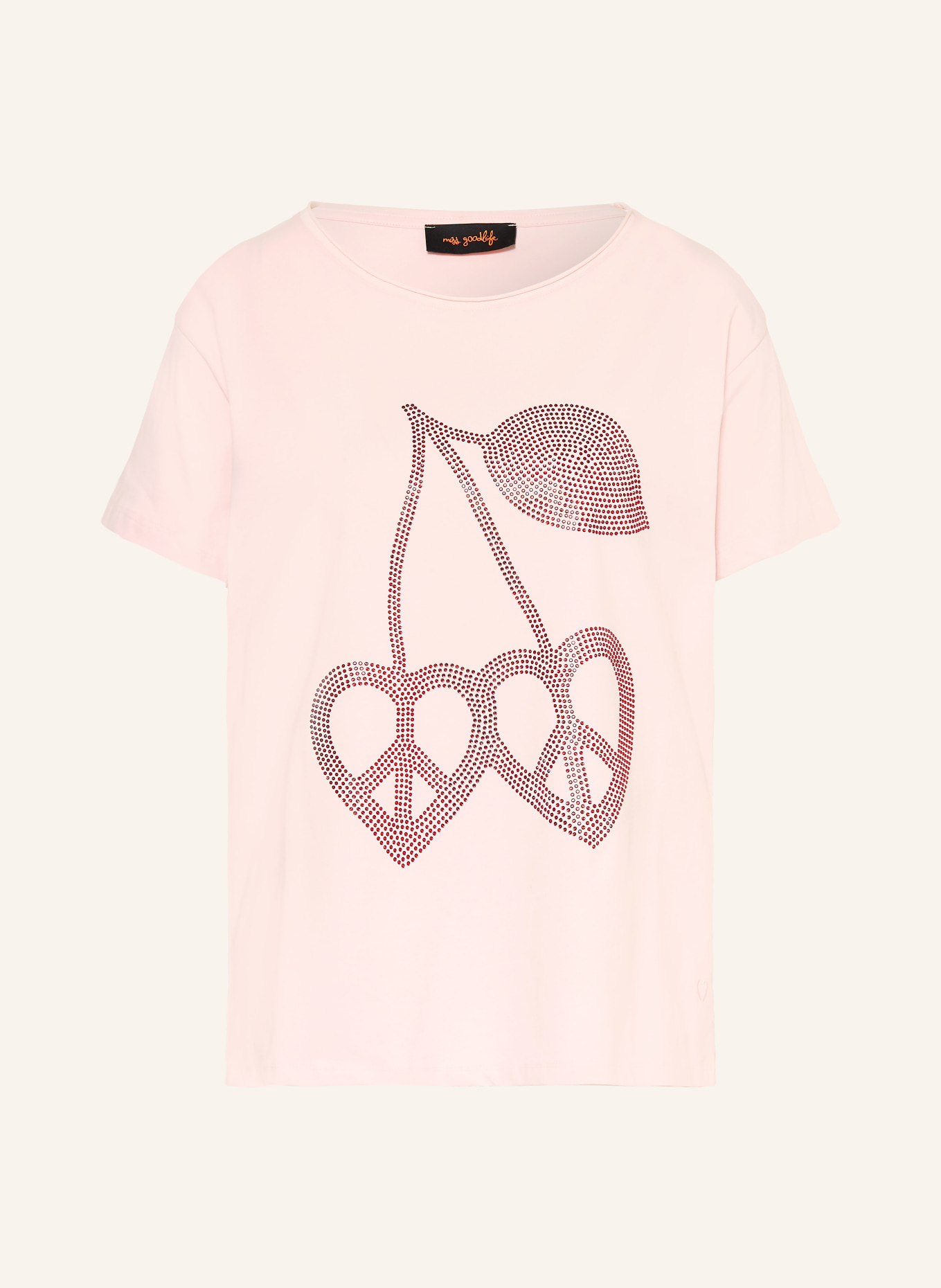 miss goodlife T-shirt avec pierres précieuses: ROSE CLAIR / ROUGE