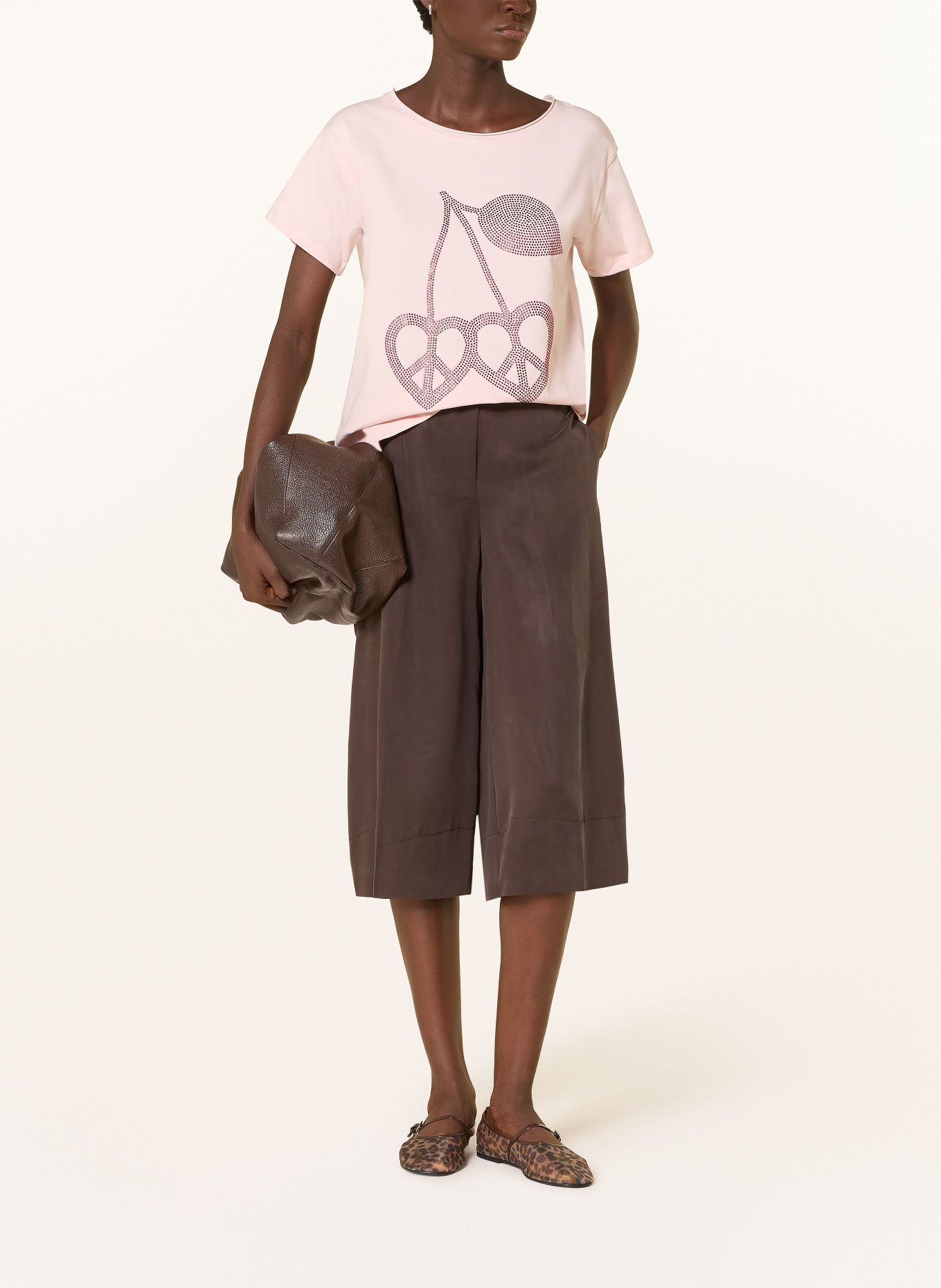 miss goodlife T-shirt avec pierres précieuses: ROSE CLAIR / ROUGE