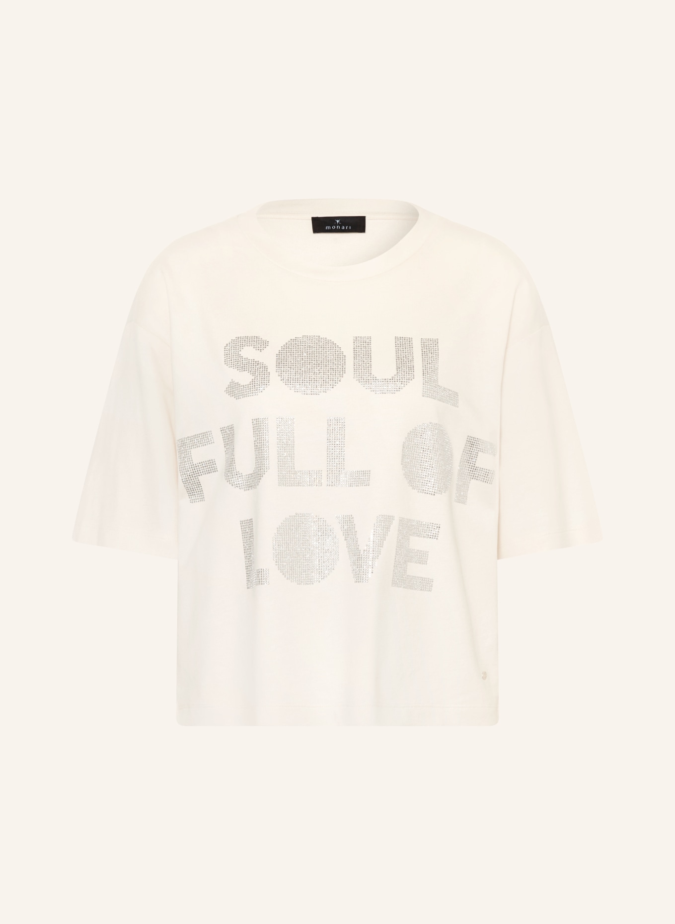 monari Tričko s ozdobnými kameny: BÉŽOVÁ / STŘÍBRNÁ