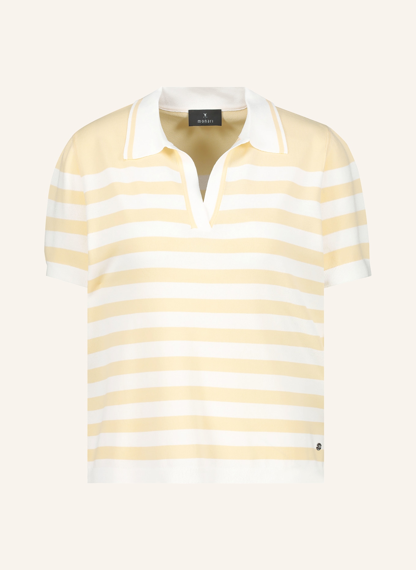 monari Pletené polo tričko: TMAVĚ ŽLUTÁ / KRÉMOVÁ