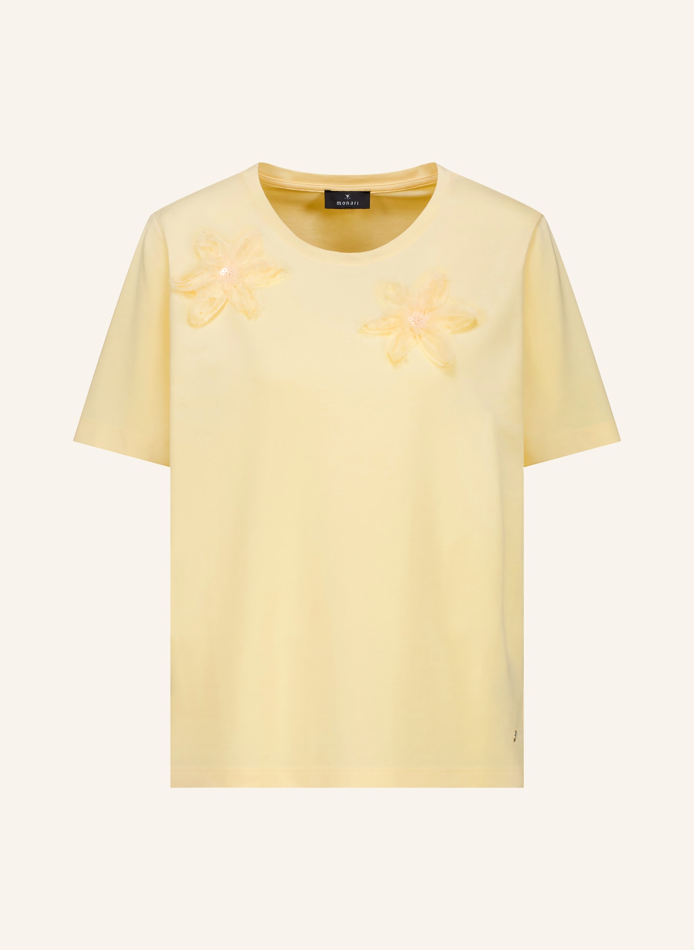 monari T-Shirt mit Pailletten: HELLGELB
