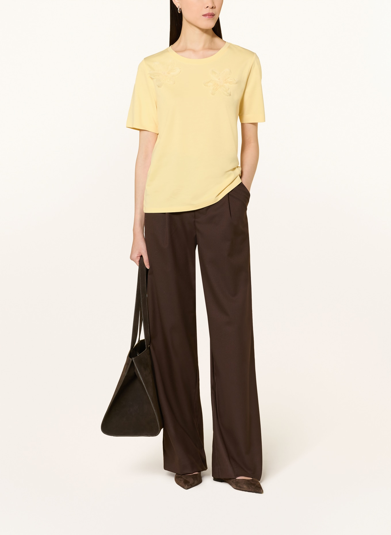 monari T-Shirt mit Pailletten: HELLGELB