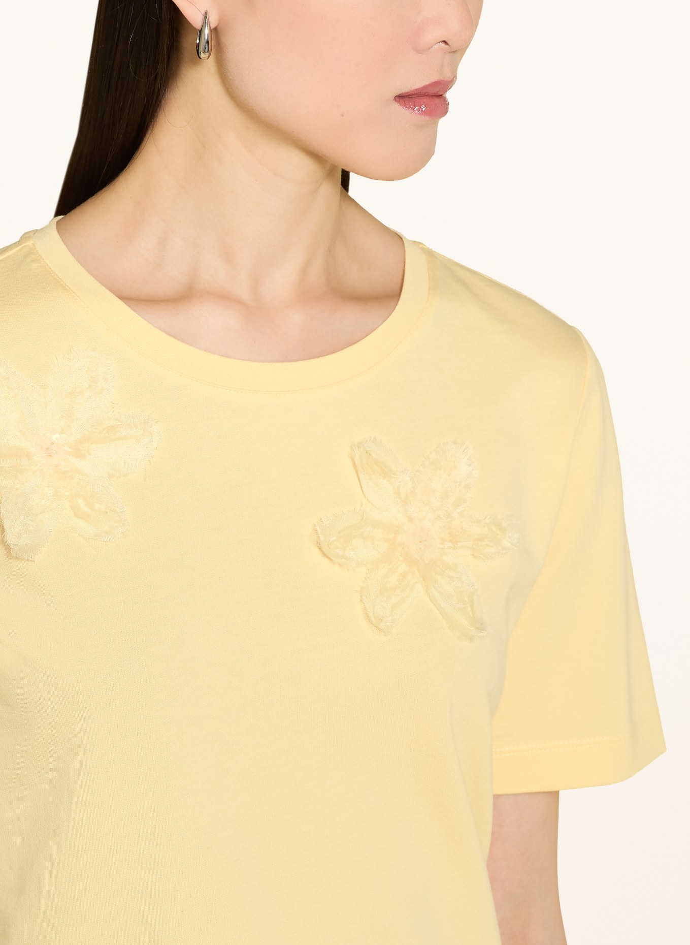 monari T-Shirt mit Pailletten: HELLGELB