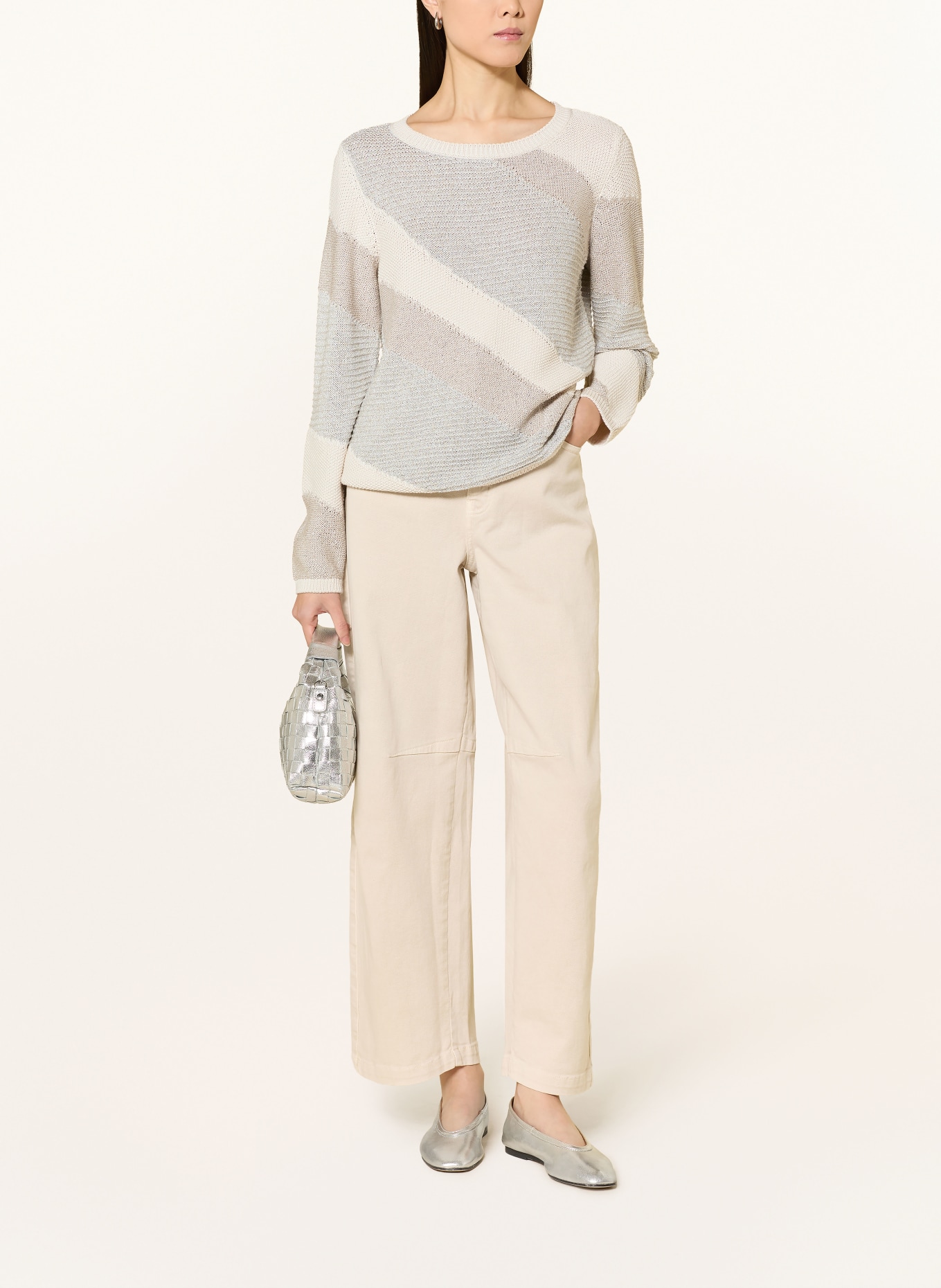 monari Svetr s třpytivou přízí a flitry: BÉŽOVÁ / STŘÍBRNÁ