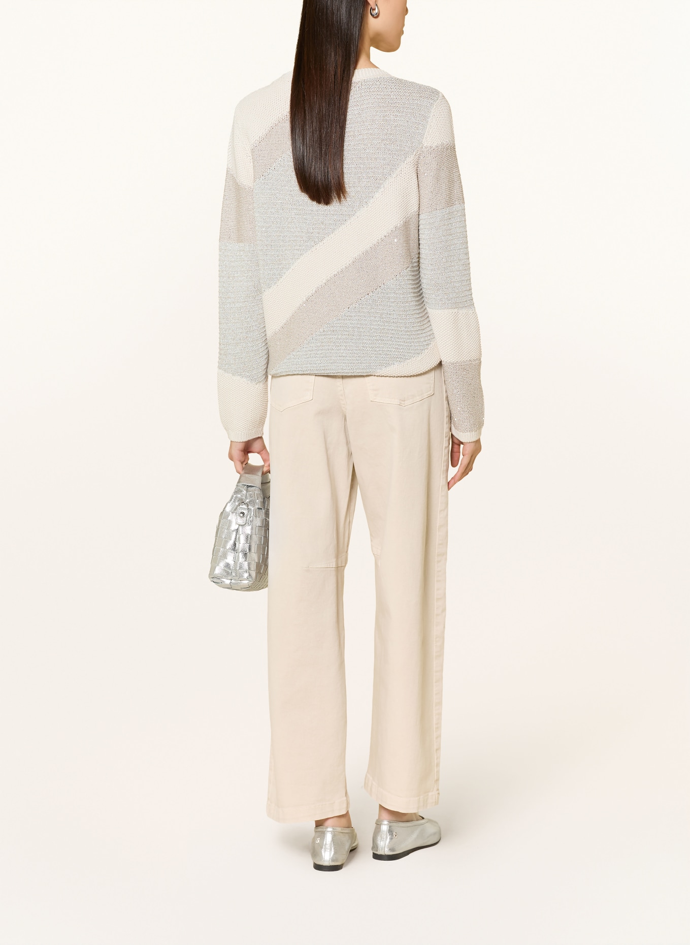 monari Svetr s třpytivou přízí a flitry: BÉŽOVÁ / STŘÍBRNÁ