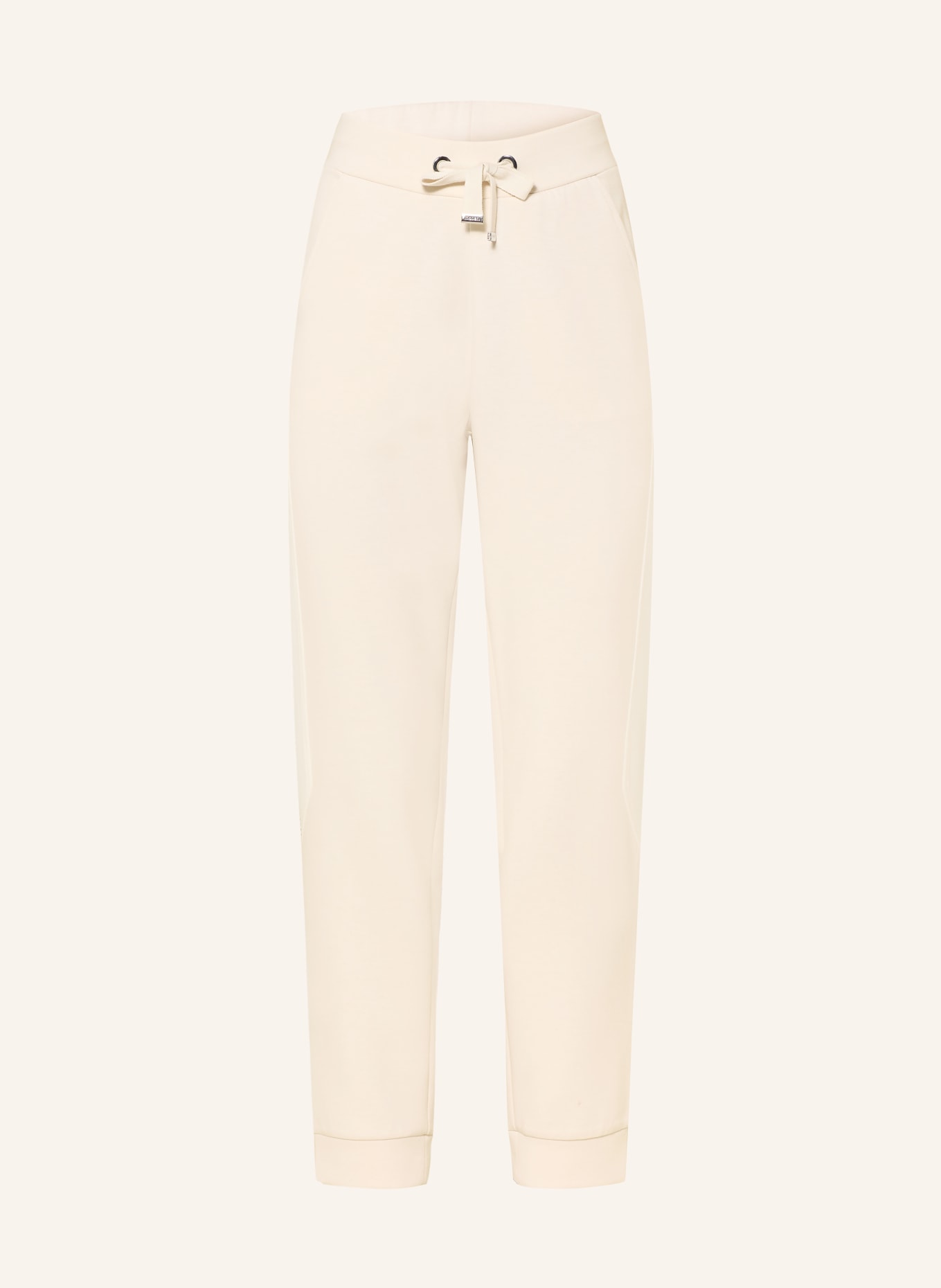 monari Jersey jogging-style pants with rhinestones: CREAM / WHITE
