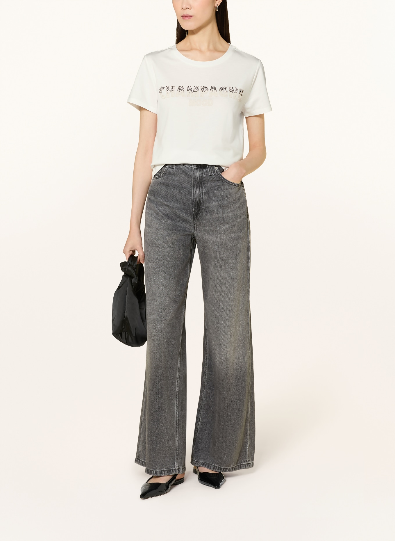 monari Tričko s ozdobnými kameny: BÍLÁ