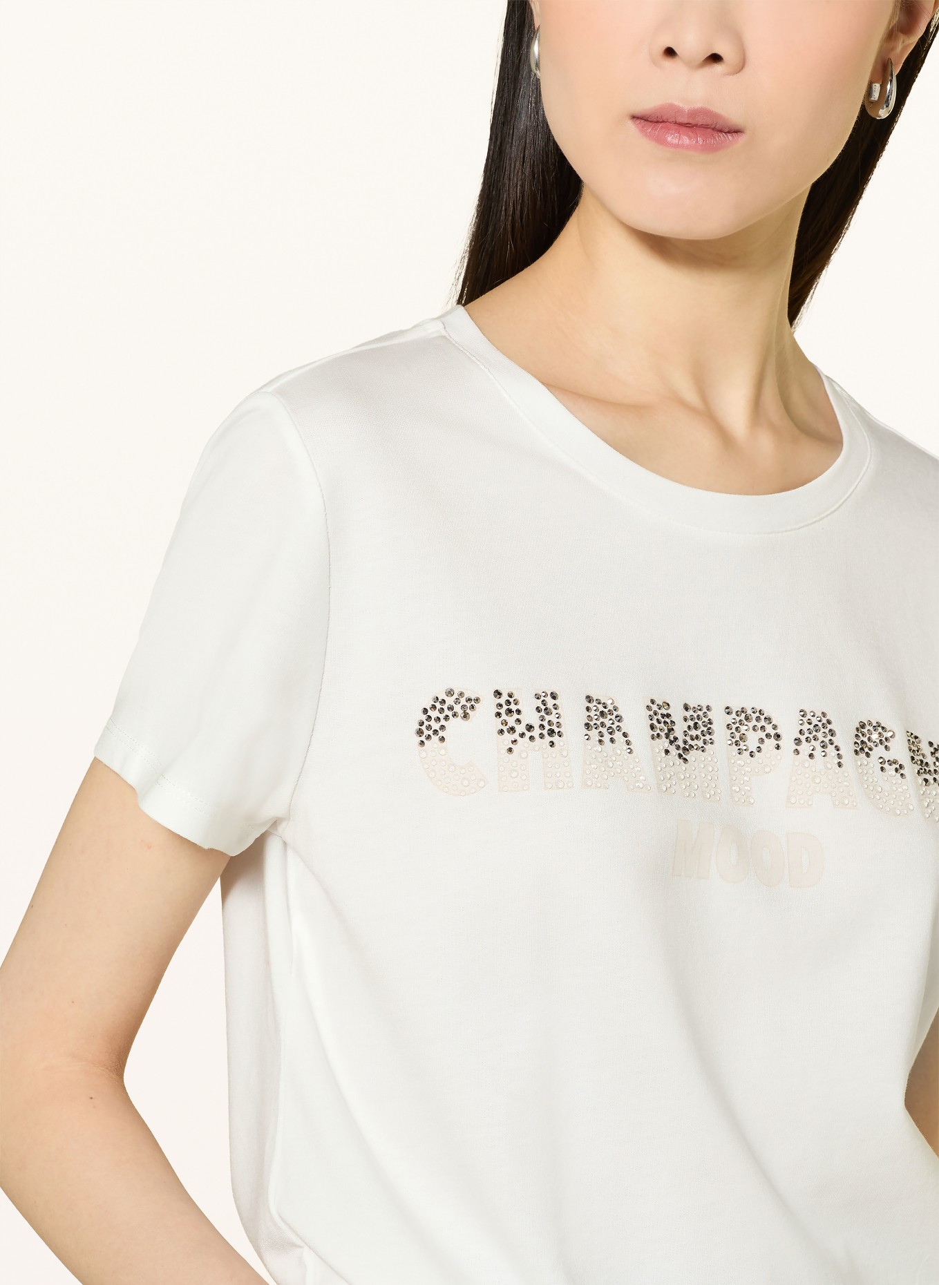 monari Tričko s ozdobnými kameny: BÍLÁ