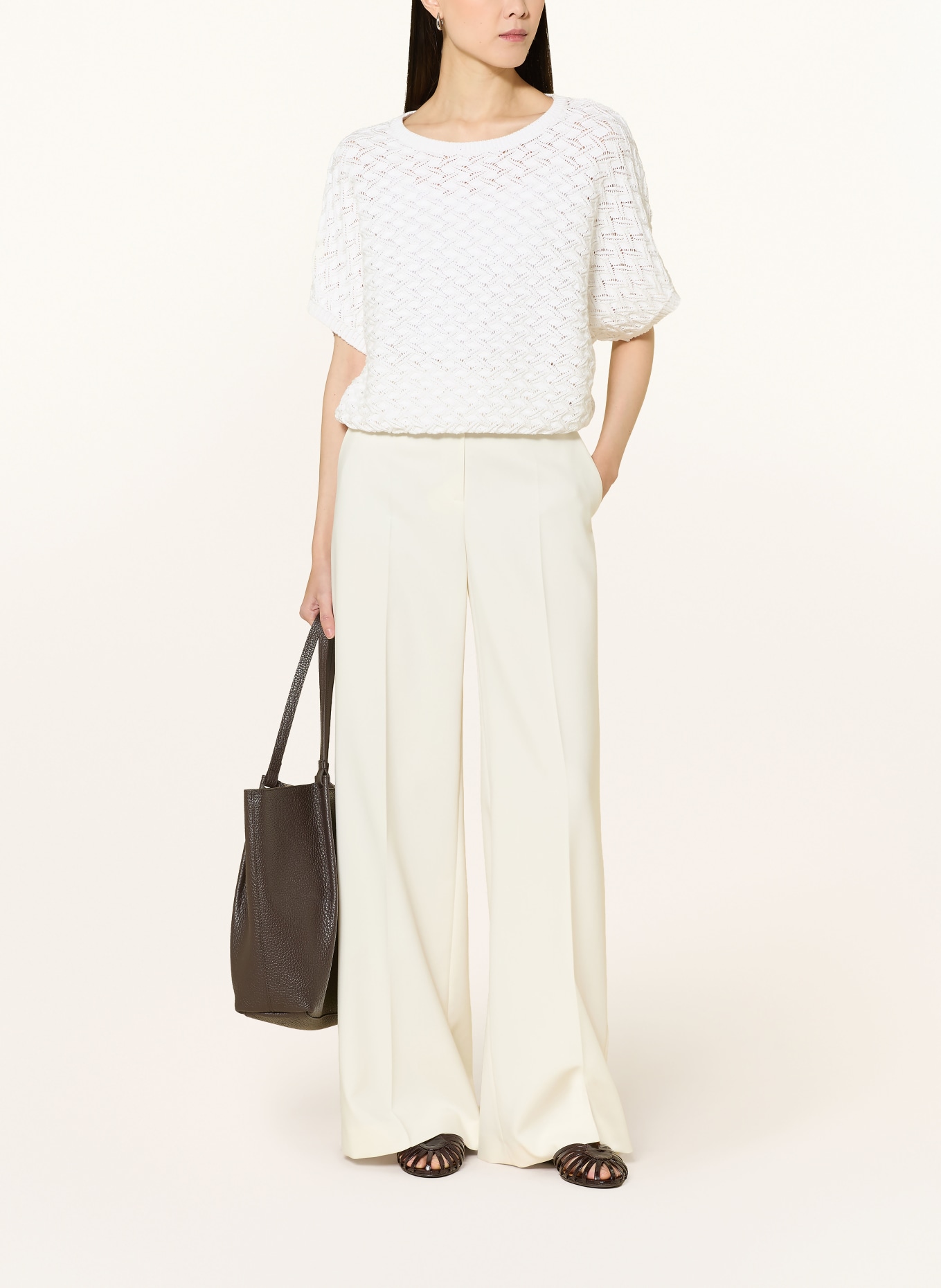 monari Knitted shirt with sequins: CREAM