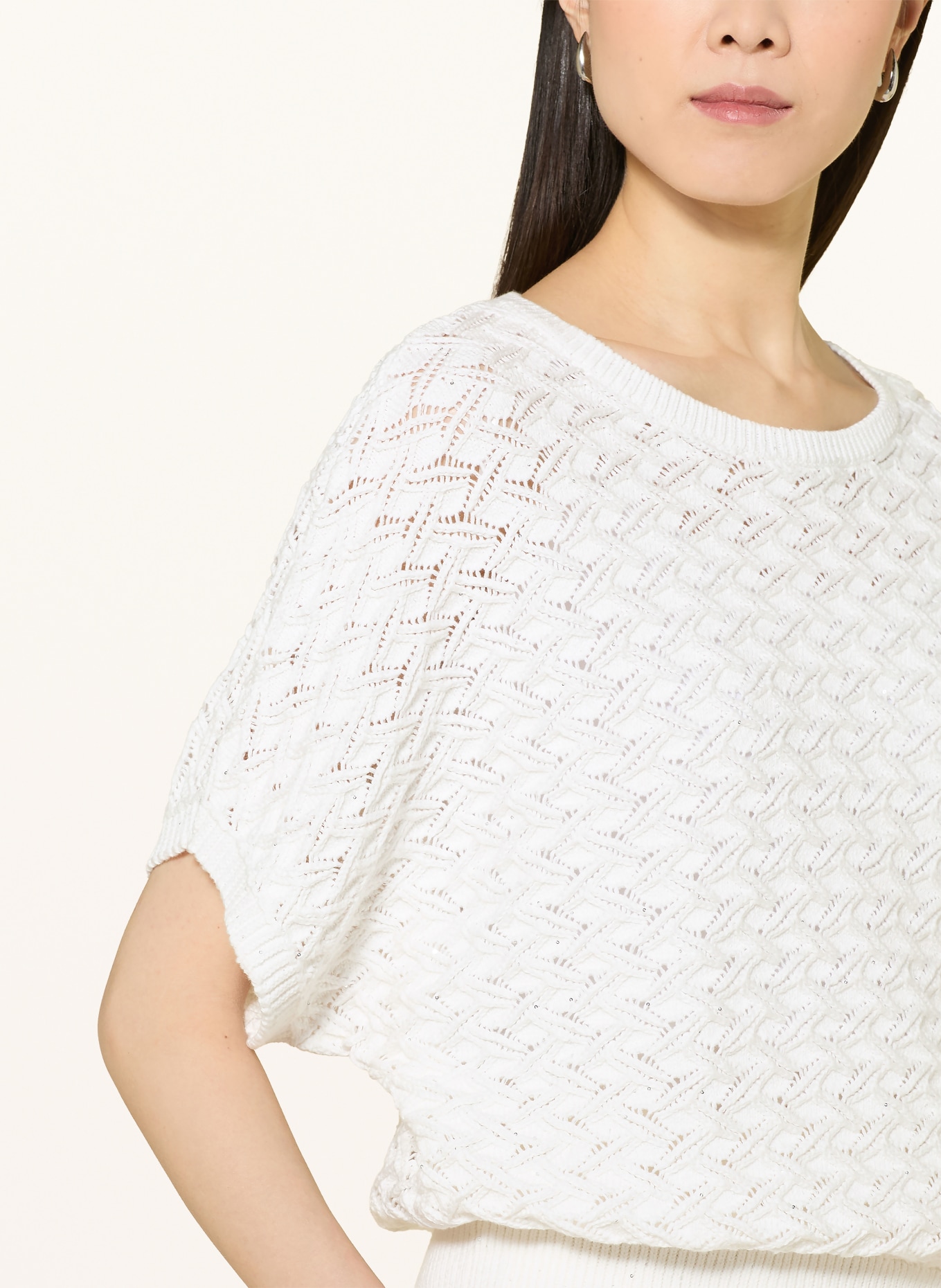 monari Knitted shirt with sequins: CREAM