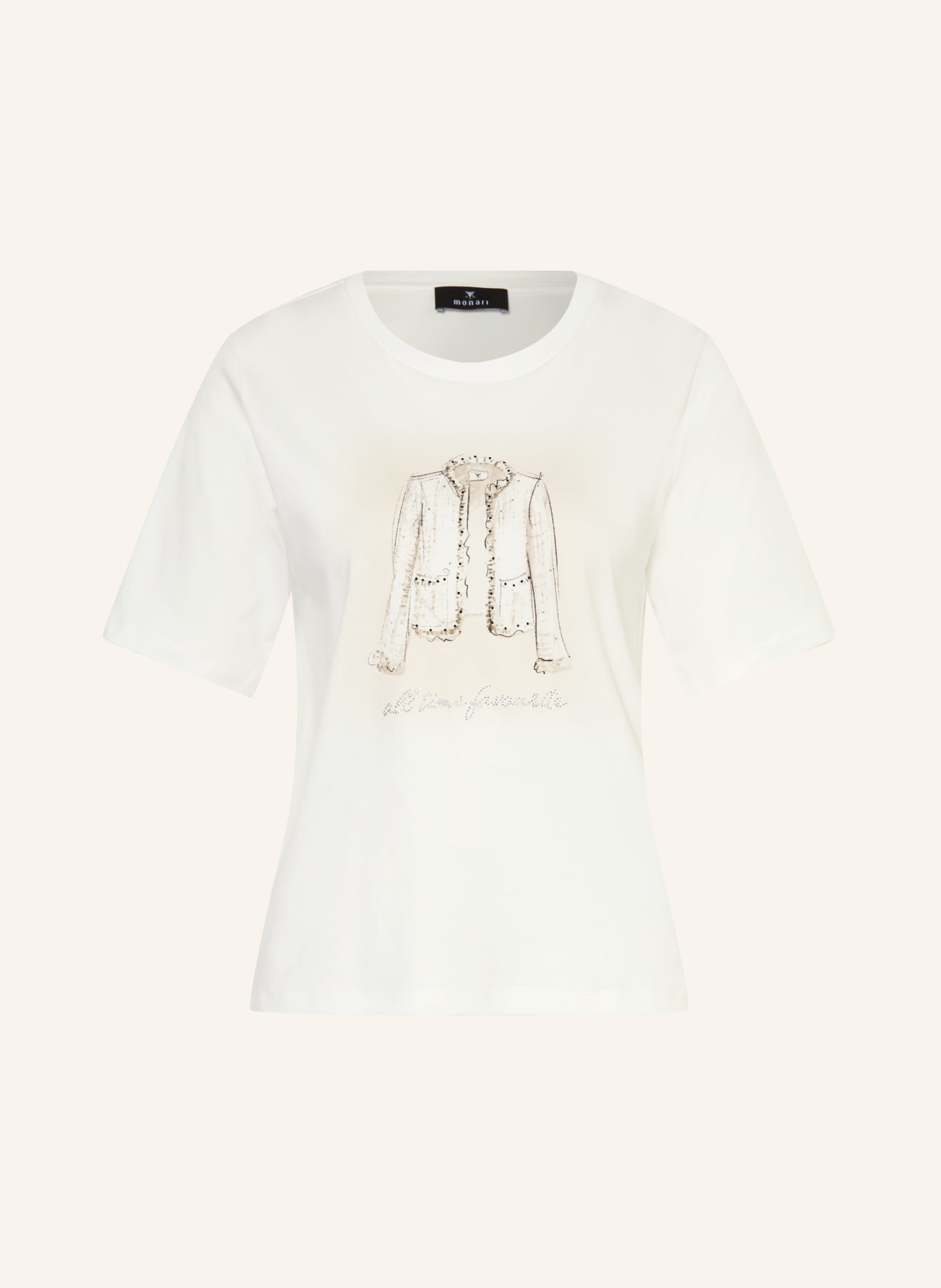 monari Tričko s ozdobnými kameny: BÍLÁ