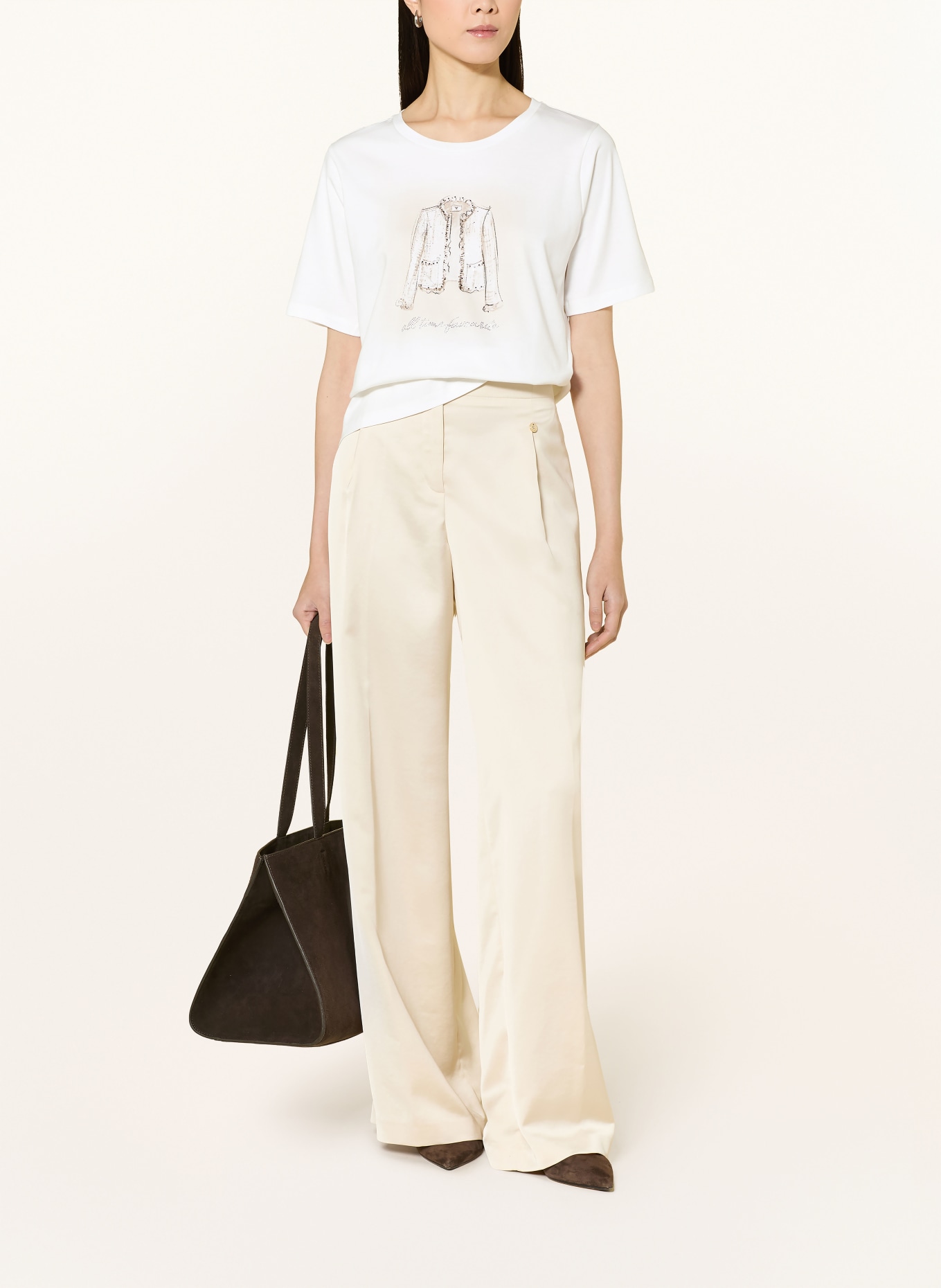 monari Tričko s ozdobnými kameny: BÍLÁ