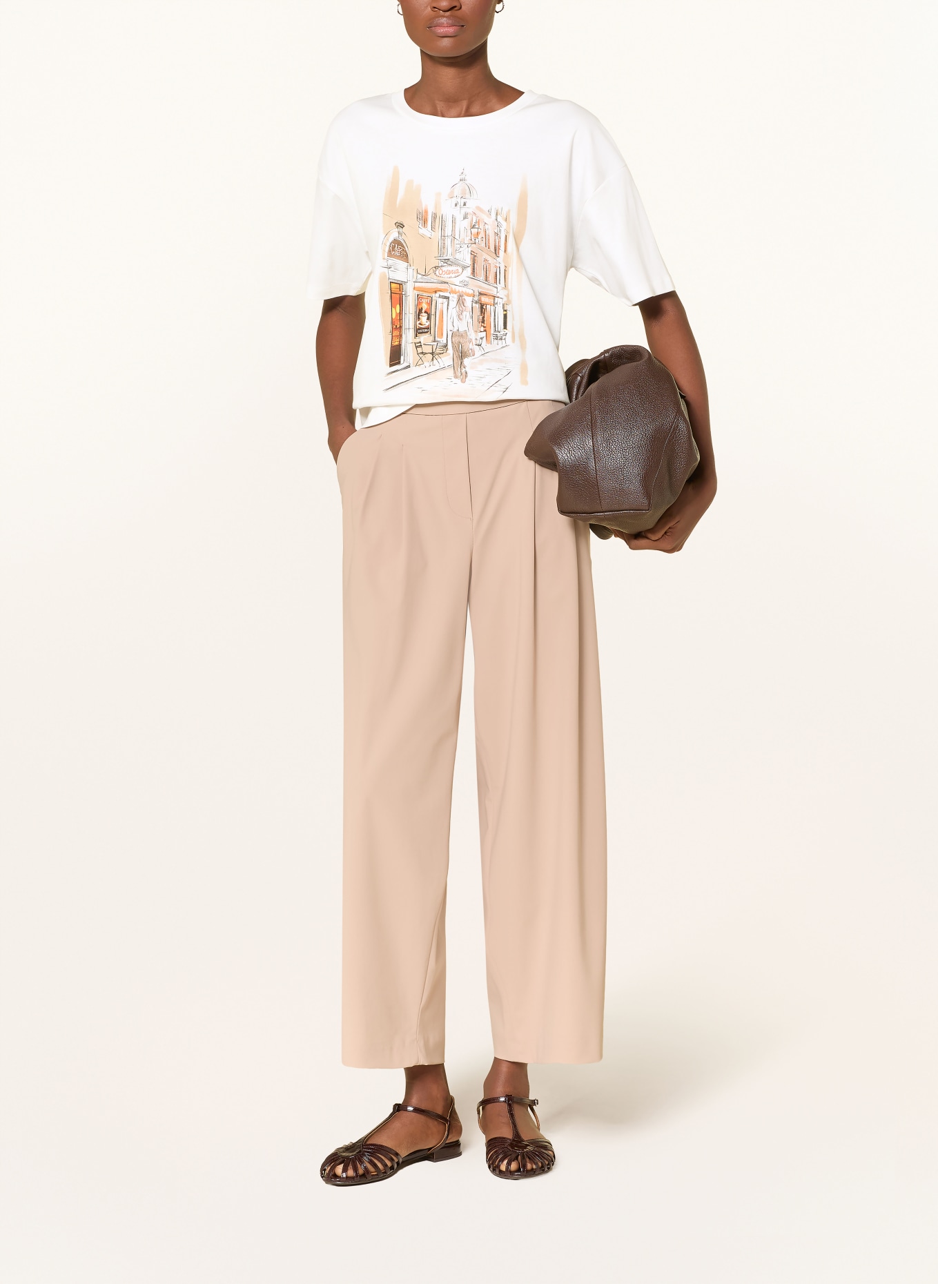 monari Tričko s ozdobnými kameny: BÍLÁ / VELBLOUDÍ / ORANŽOVÁ