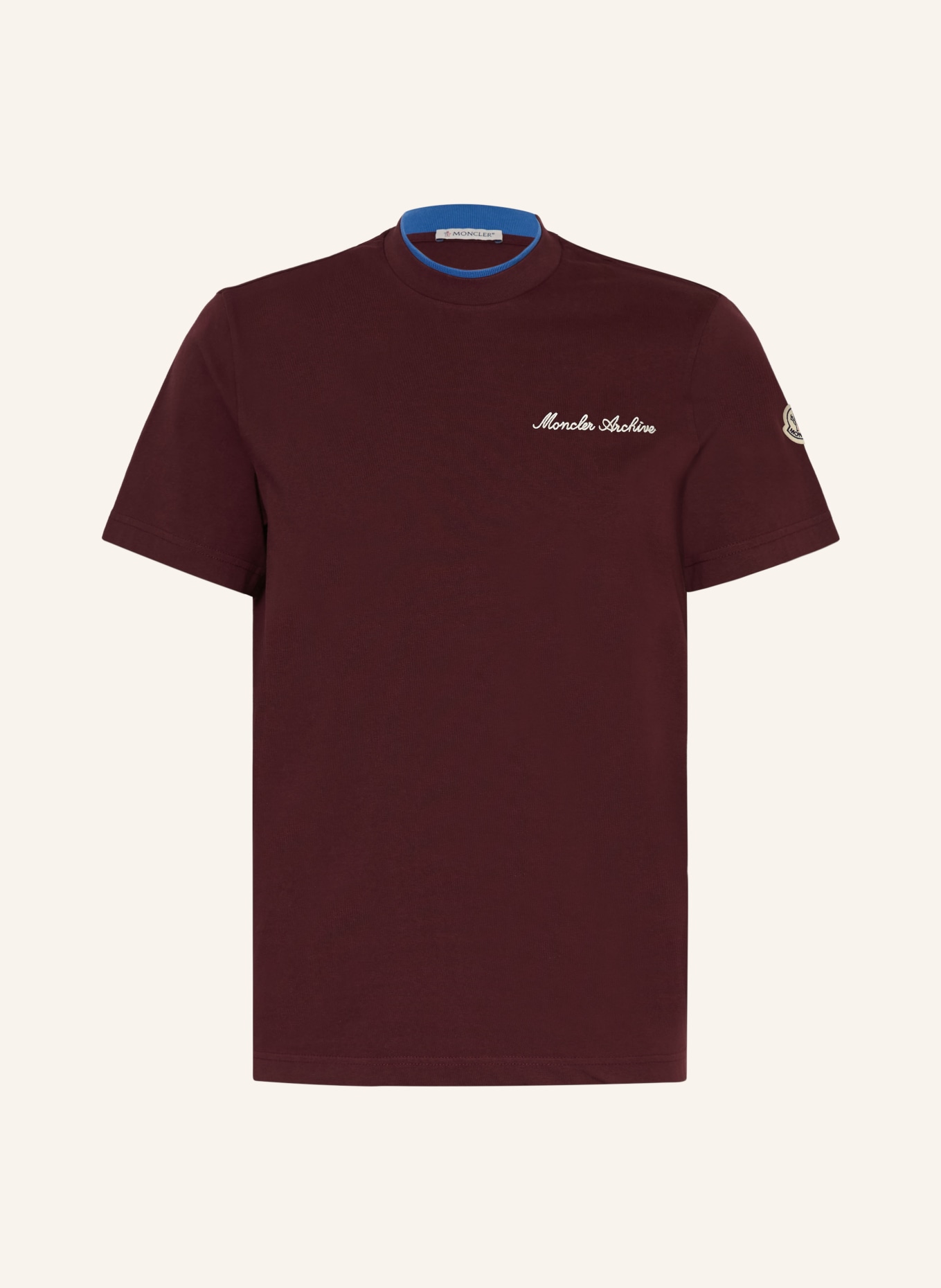 MONCLER T-Shirt: DUNKELROT / HELLBLAU