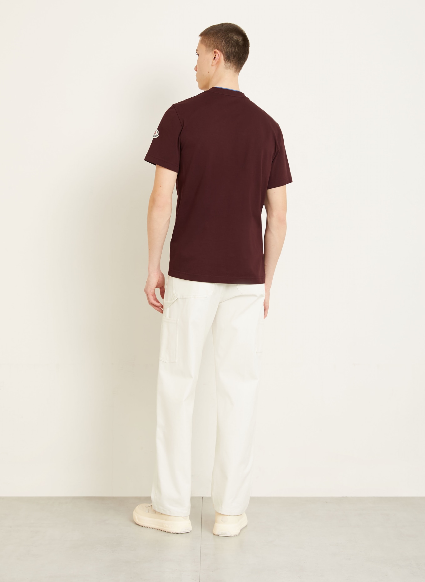 MONCLER T-Shirt: DUNKELROT / HELLBLAU