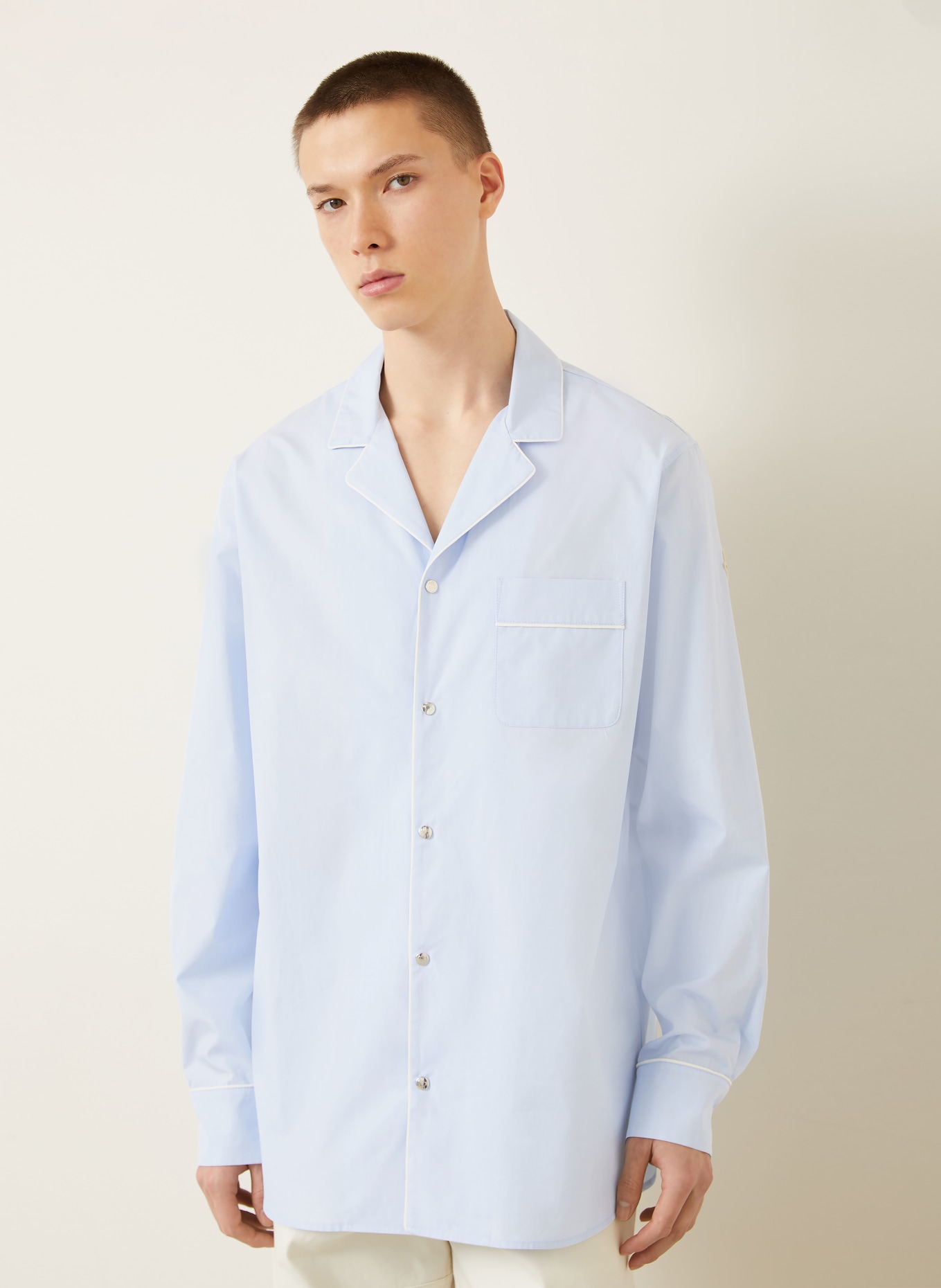 MONCLER Comfort Fit Shirt: LIGHT BLUE