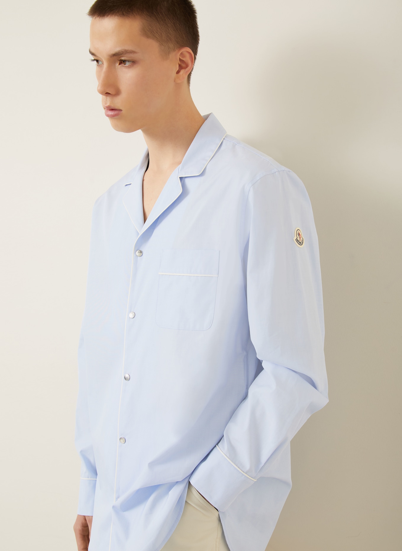 MONCLER Comfort Fit Shirt: LIGHT BLUE