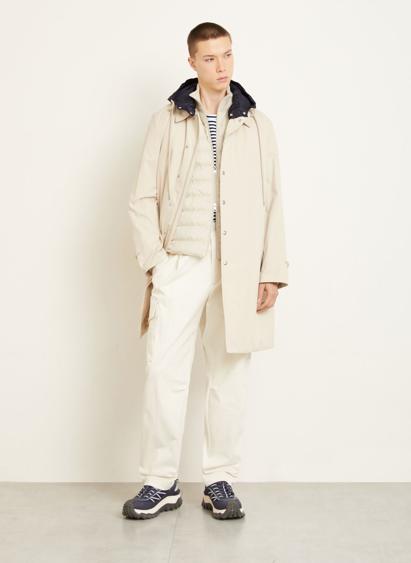 MONCLER Daunenparka KERVOYAL mit abnehmbarer Kapuze: BEIGE