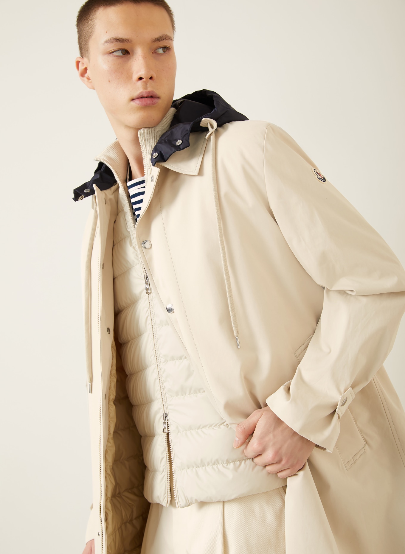 MONCLER Daunenparka KERVOYAL mit abnehmbarer Kapuze: BEIGE