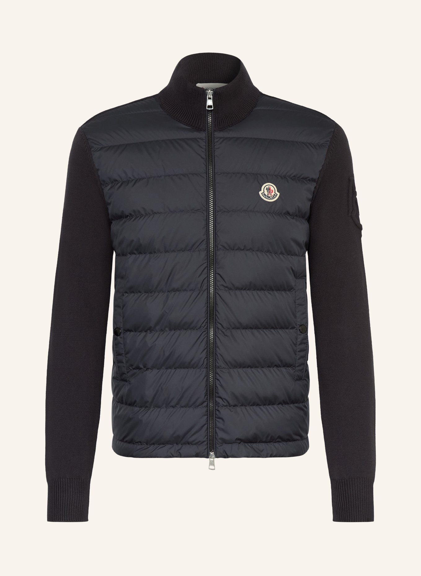 MONCLER Daunenjacke im Materialmix: DUNKELBLAU