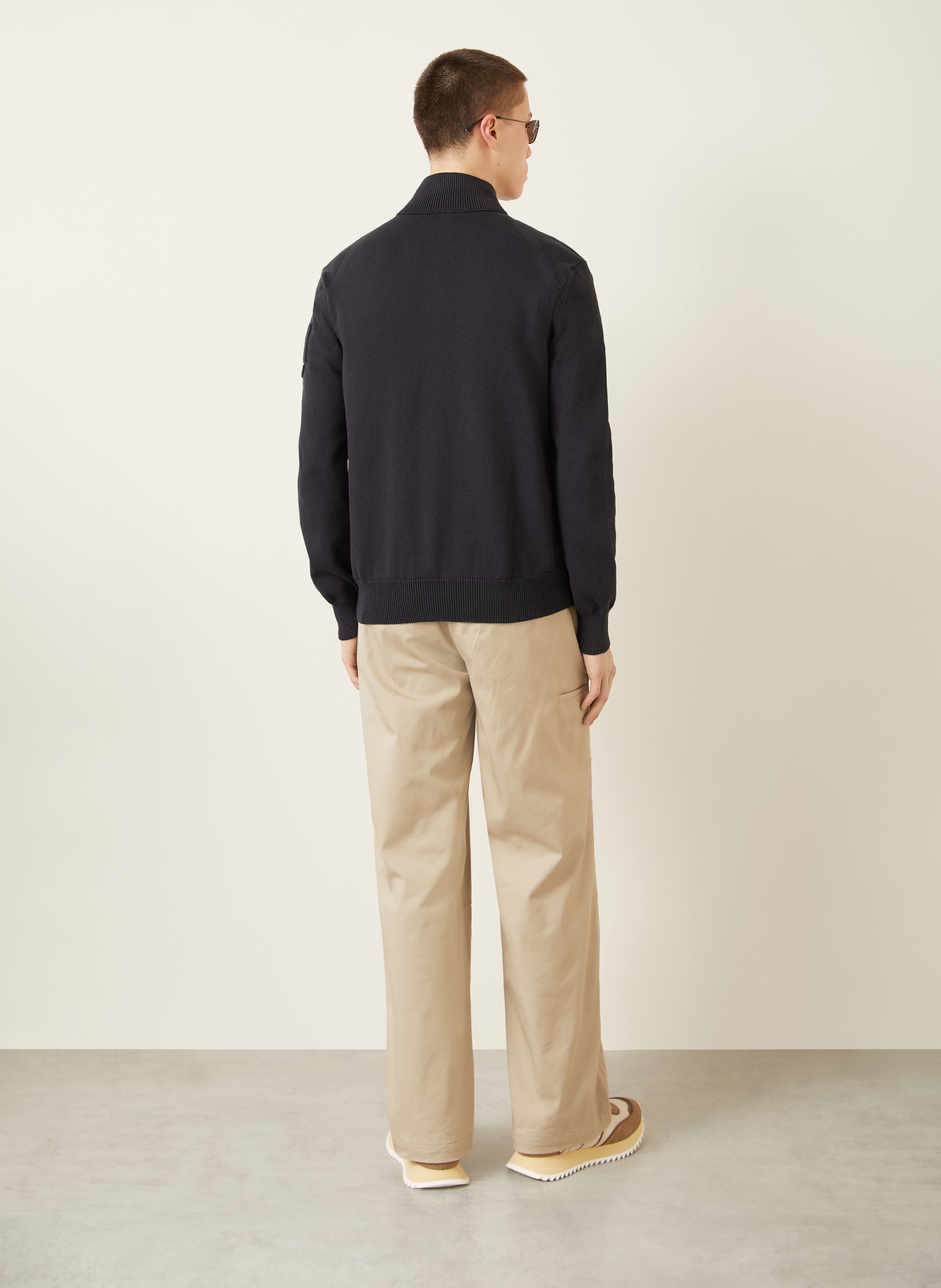 MONCLER Daunenjacke im Materialmix: DUNKELBLAU